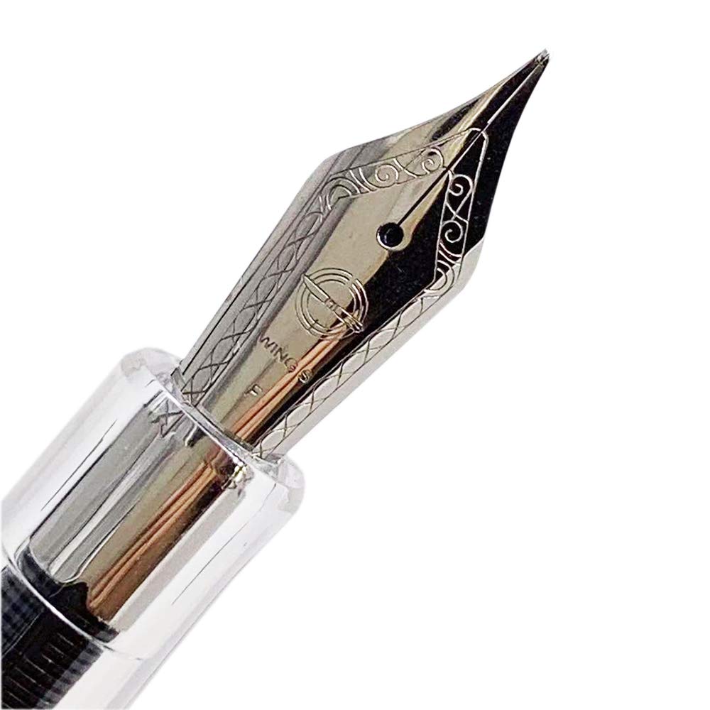 Lanxivi 699 Vacuum Fountain Pen - Fine Nib, Clear Demonstrator for Writing & Calligraphy