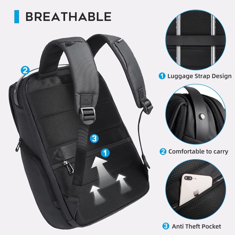 BANGE Premium Anti Theft Backpack - Waterproof Laptop Backpack with USB Charging Port for Travel, Work & School - Secure & Stylish Daypack for Men & Women