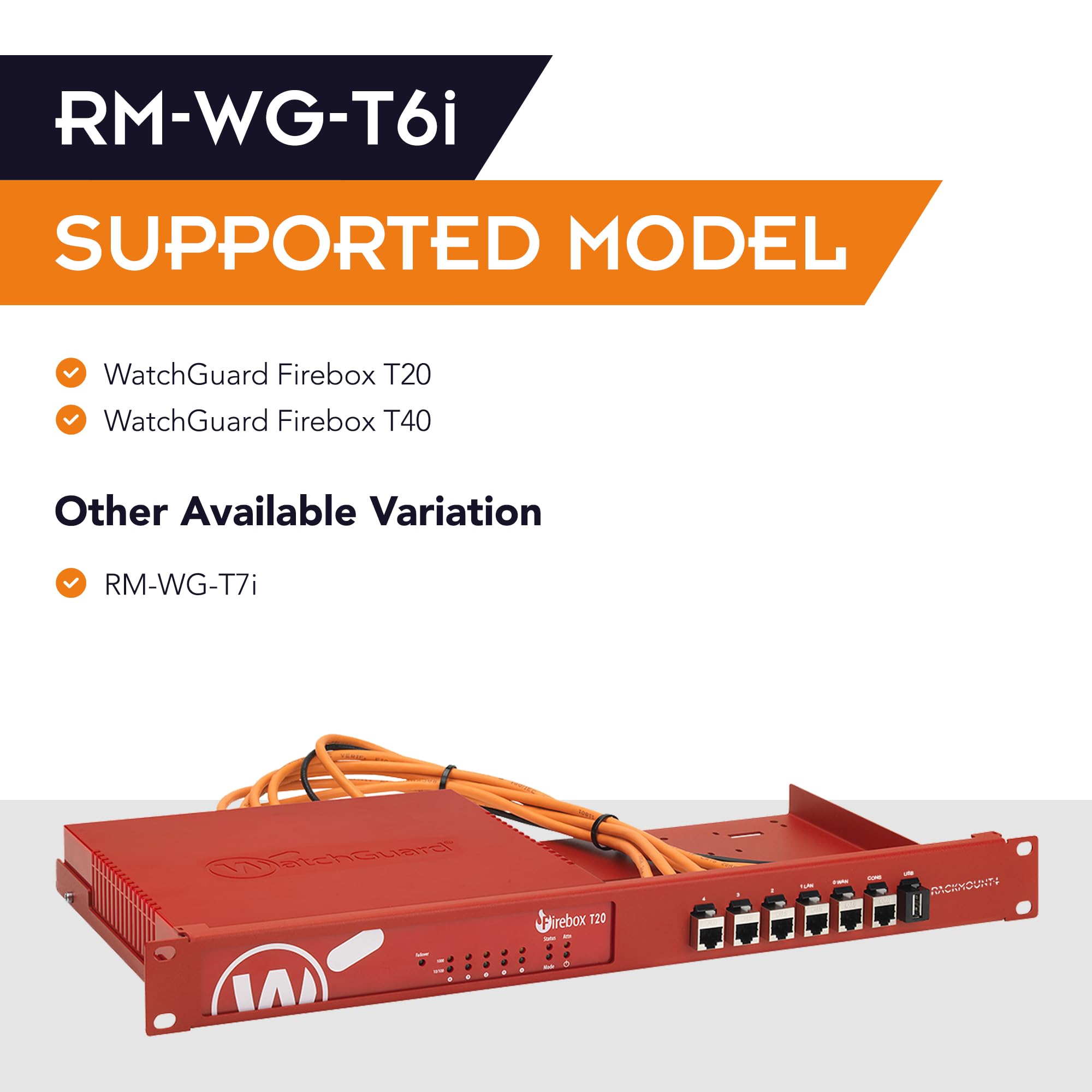 WatchGuard Firewall Industrial 1U Rack Mount Shelf - 19 Inch Server Rack with Ventilation, Front Shielded Cable Access & Coupler | RM-WG-T6i by Rackmount.IT | Ideal for Data Centers & Network Security Setups