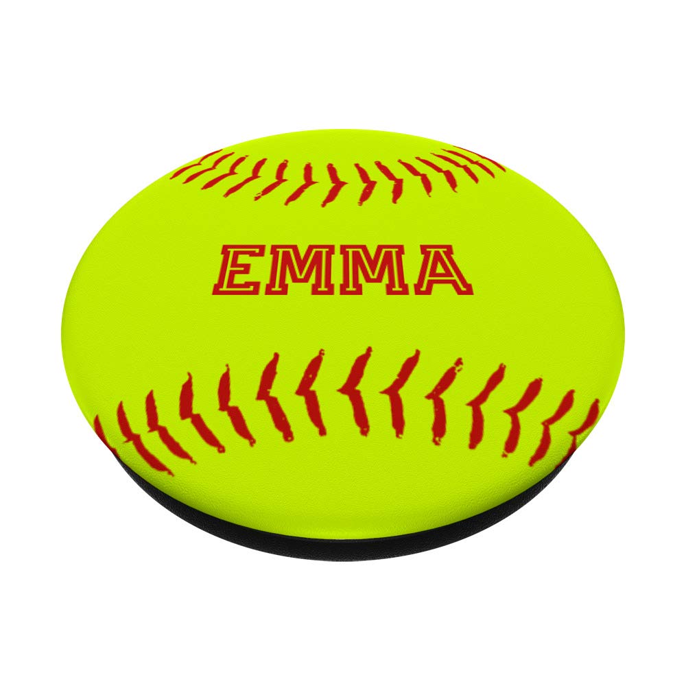 Personalized Emma Softball Player PopSockets Grip & Stand - Custom Name Phone Holder for iPhone, Samsung & Tablets - Perfect Gift for Athletes, Sports Fans & Softball Players