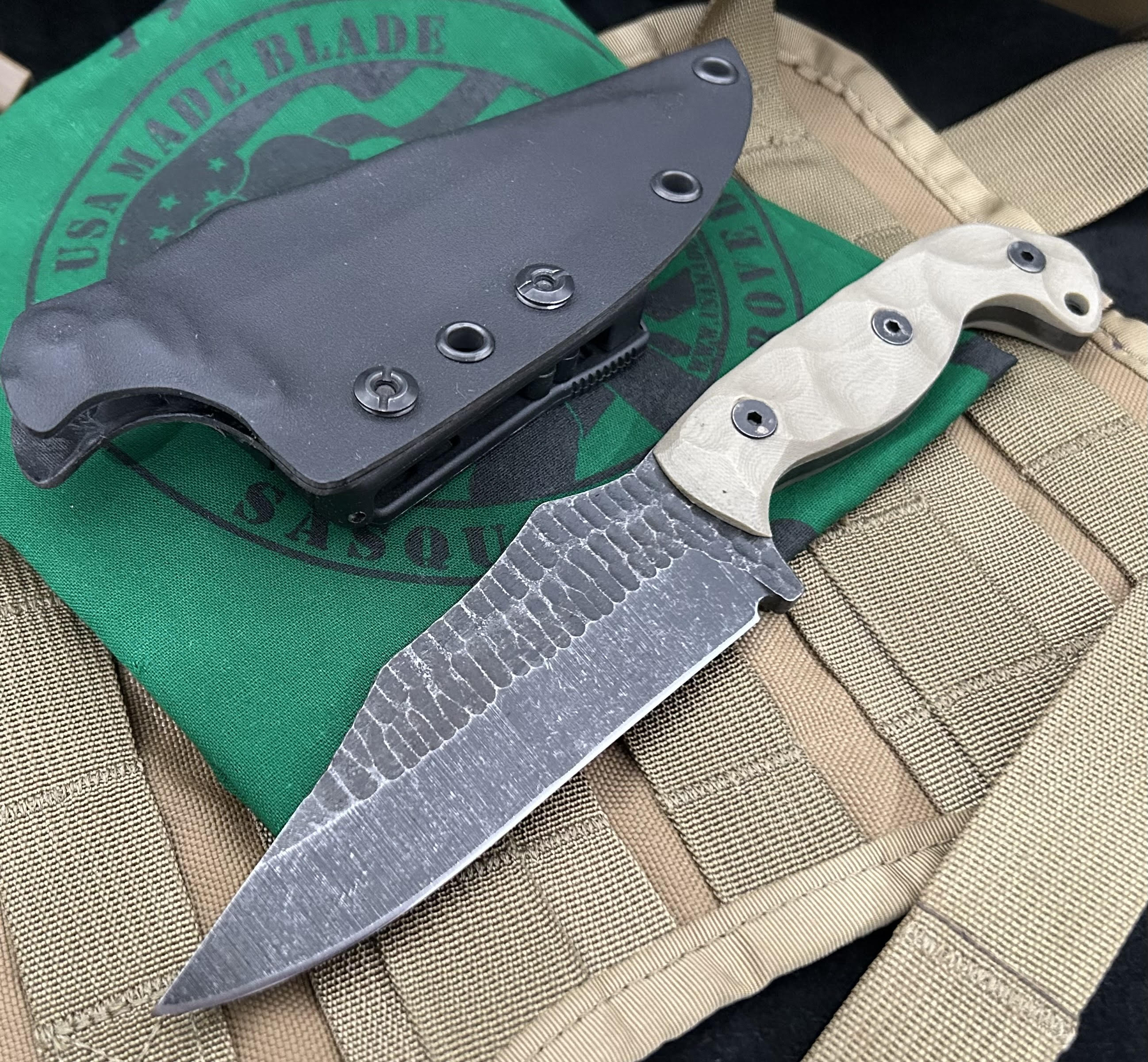 Stroup Knives TU1 Folding Pocket Knife with Tan Layered G10 Handle - EDC, Outdoor, Camping & Survival Gear