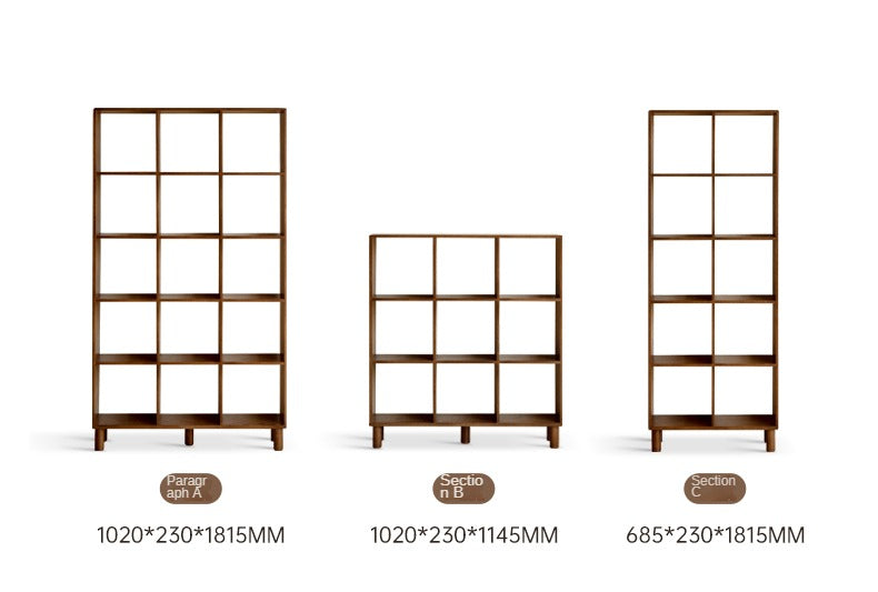 Oak & Beech Solid Wood Modular Bookshelf - Customizable Storage for Home Office, Living Room & Bedroom