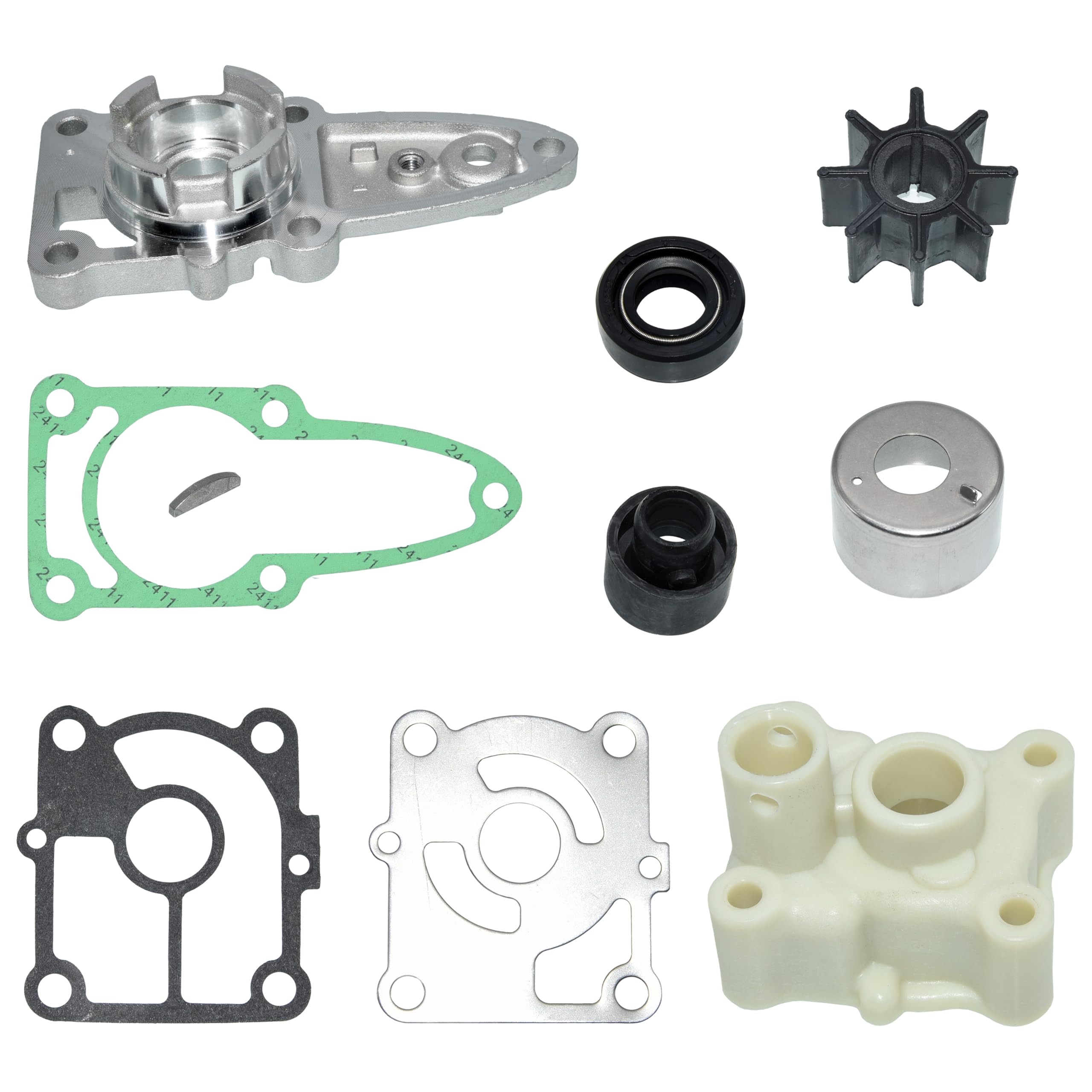 Mercury MerCruiser 9.9HP 10HP 15HP 20HP EFI Outboard Water Pump Impeller Repair Kit - Compatible with ProKicker & SeaPro 2-CYL (333cc) Models - Replacement for 46-8M0135821 & 8M0137849 - Perfect for Marine Engine Maintenance & Boat Repair