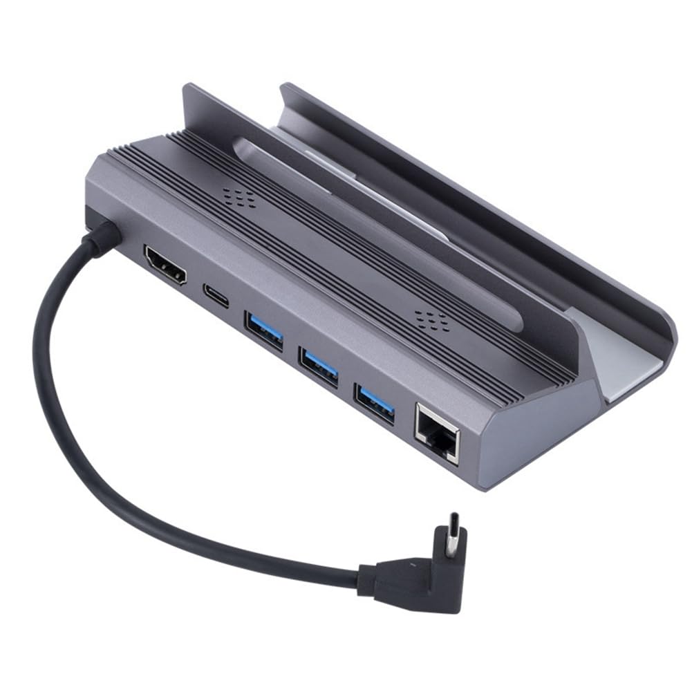 6-in-1 USB C Hub with 4K60Hz HDMI, 100W PD Charging, 3 USB 3.0 Ports & Gigabit Ethernet - Aluminum Alloy Docking Station for MacBook Pro/Air, iPad Pro, Dell XPS, Surface Pro - Perfect for Home Office, Remote Work, Online Gaming, 4K Video Streaming & Multi-Screen Productivity