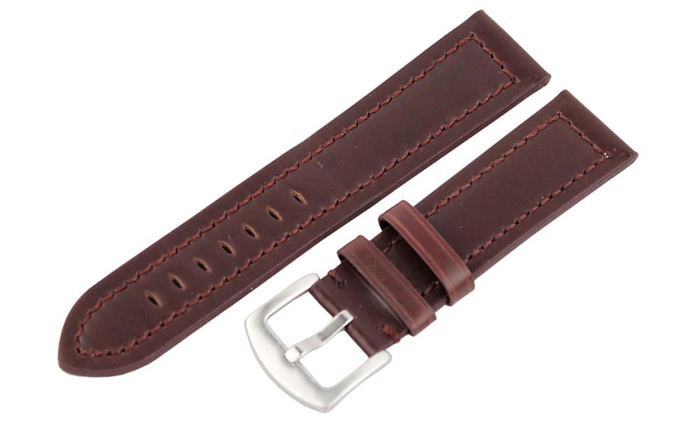 Premium Smooth Matte Leather Watch Band Strap - Black & Brown Replacement Strap for Apple Watch, Fitbit & More | Comfortable & Durable for Everyday Wear, Workouts & Formal Occasions