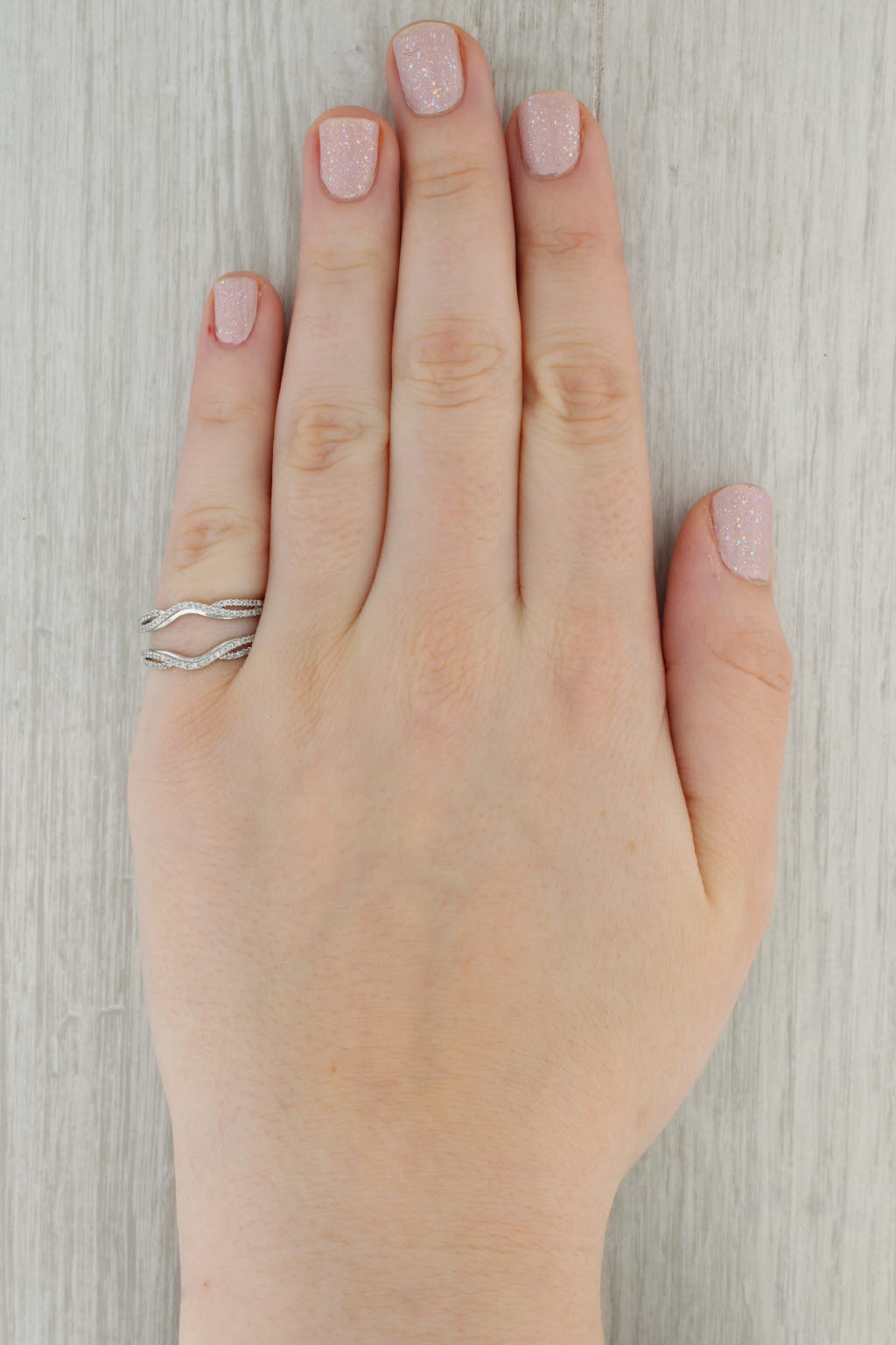 0.25ctw Diamond Ring Guard Enhancer - 10k White Gold Size 7 - Wedding Band Jacket for Bridal Sets - Perfect for Engagement Ring Protection & Stacking Style