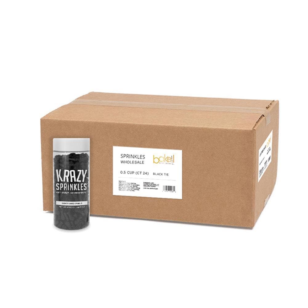 Premium Black Tie Shaped Sprinkles Bulk - 24 Units/Case - Perfect for Wedding Cakes, Birthday Cupcakes & Dessert Decorations