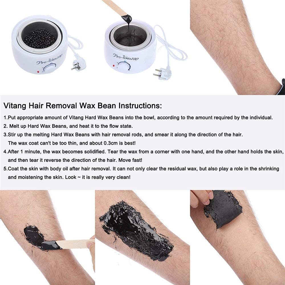 CUVLY Beads Wax Hair Removal Cream - 100g Waxing Kit for Men & Women | Smooth Skin for Hands, Legs, Bikini & Body | At-Home Salon Waxing & DIY Hair Removal