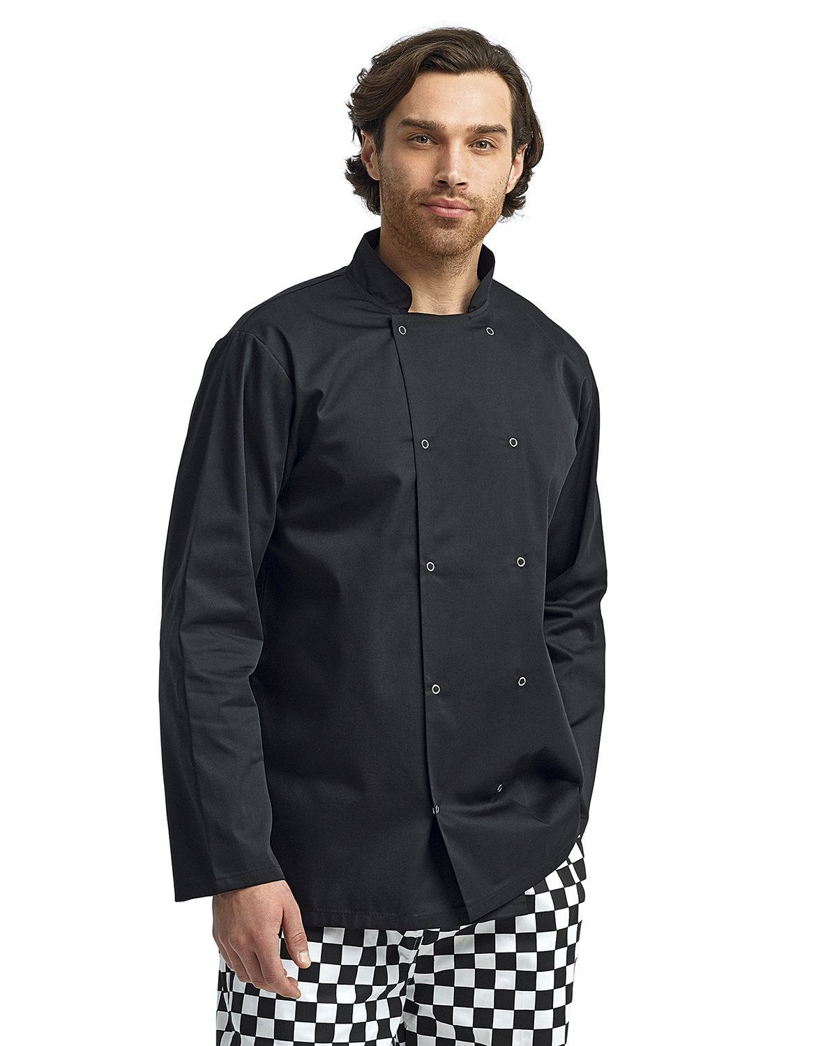 Reprime RP665 Unisex Studded Front Long Sleeve Chef's Coat - Professional Kitchen Apparel for Chefs & Culinary Students | Restaurant Cooking, Baking & Food Service Uniform