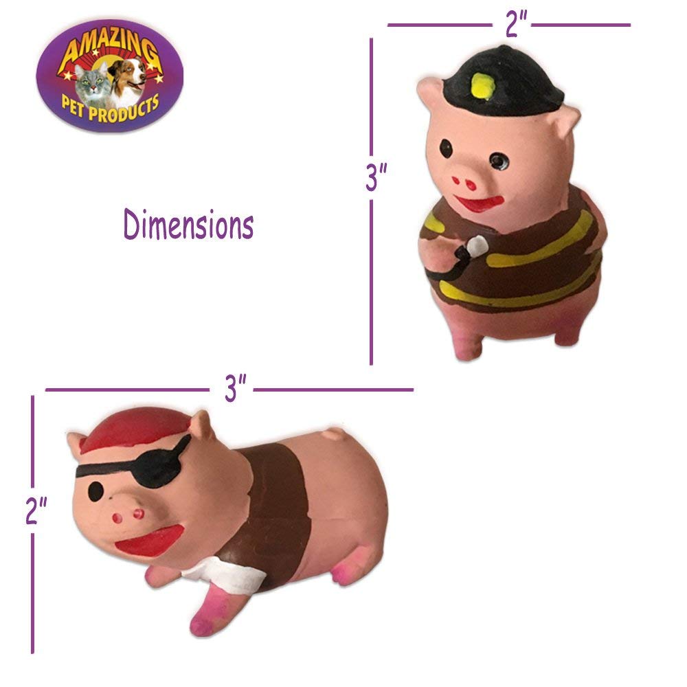 10 Pack Little Piggies Latex Squeaky Dog Toys - Durable Chew Toys for Small & Medium Dogs - Fun Interactive Playtime for Puppies & Adult Dogs