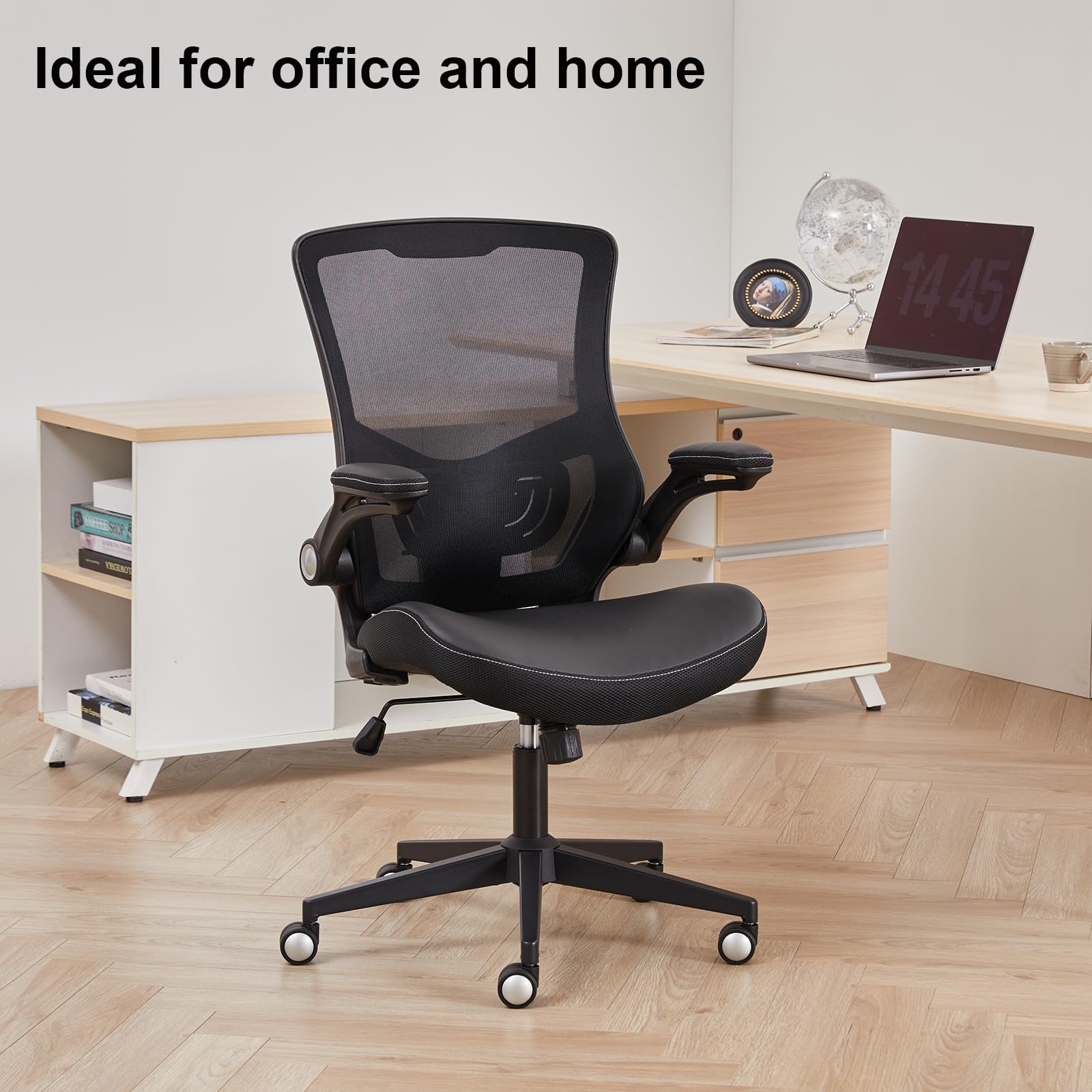 Ergonomic Office Chair with Adjustable Lumbar Support & Flip-Up Armrests - Breathable Mesh Computer Desk Chair for Home Office, Executive Task Chair - Perfect for Long Work Hours, Gaming & Remote Work