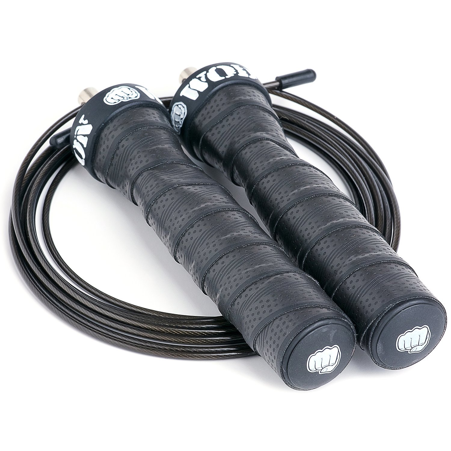 WOD Nation Attack Speed Skipping Rope - Adjustable Jump Rope for CrossFit & Boxing Training with Dual Cable System (Thick & 11ft Lightweight Cable) - Perfect for Home Gym, Cardio Workouts & Fitness Enthusiasts