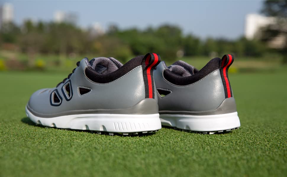 **PGM Men's Spiked Golf Shoes - Breathable Summer Golf Training Sneakers with Anti-Slip Sole for Walking & Outdoor Sports | Perfect for Course Play & Driving Range Practice**