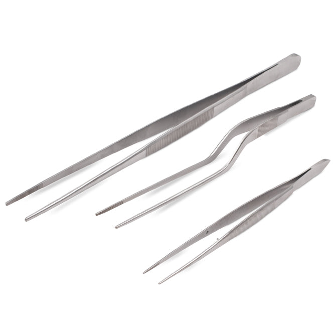 Professional 3-Piece Plating Tweezer Set for Jewelry Making, Electronics Repair & Nail Art - Stainless Steel Precision Tools for Craftsmen & DIY Enthusiasts