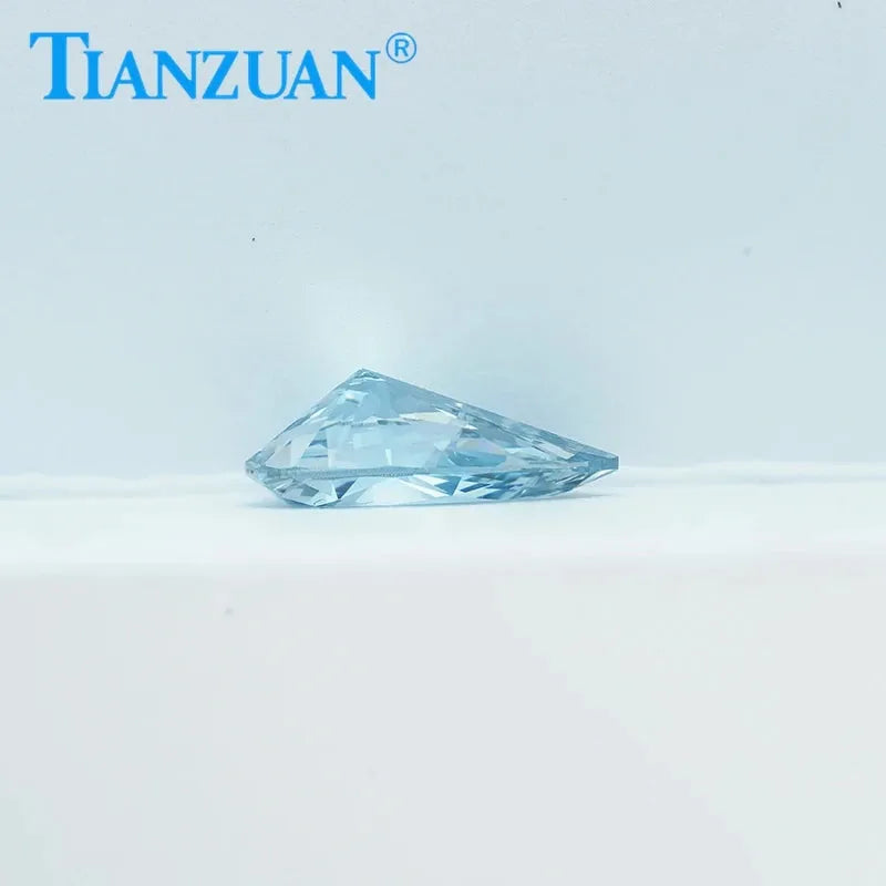 1ct VVS1 Lab Grown Diamond CVD Pear Fancy Vivid Blue Color 2EX Loose Gemstone Bead with GEMID Certified - Perfect for Engagement Rings, Wedding Bands & Fine Jewelry Making