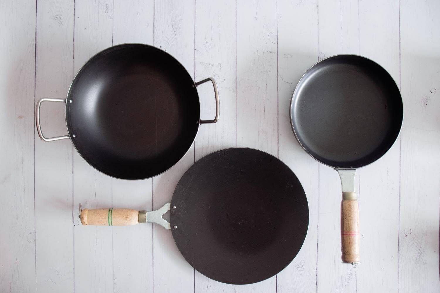 Premium Iron Cookware Set - 3-Piece Non-Stick Fry Pan, Roti Tawa & Kadai for Indian Cooking | Perfect for Stir-Fry, Chapati & Curry | Durable Cast Iron Kitchenware for Gas & Induction Stoves
