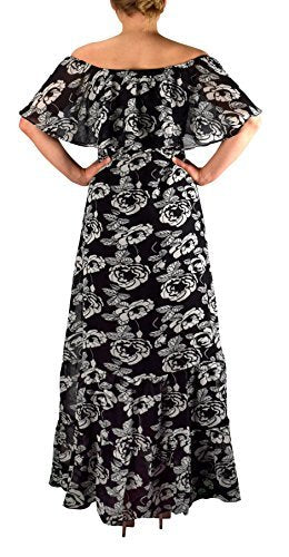 Women's Bohemian Floral Maxi Dress - Vintage Summer Long Dress for Beach, Music Festivals & Casual Outings