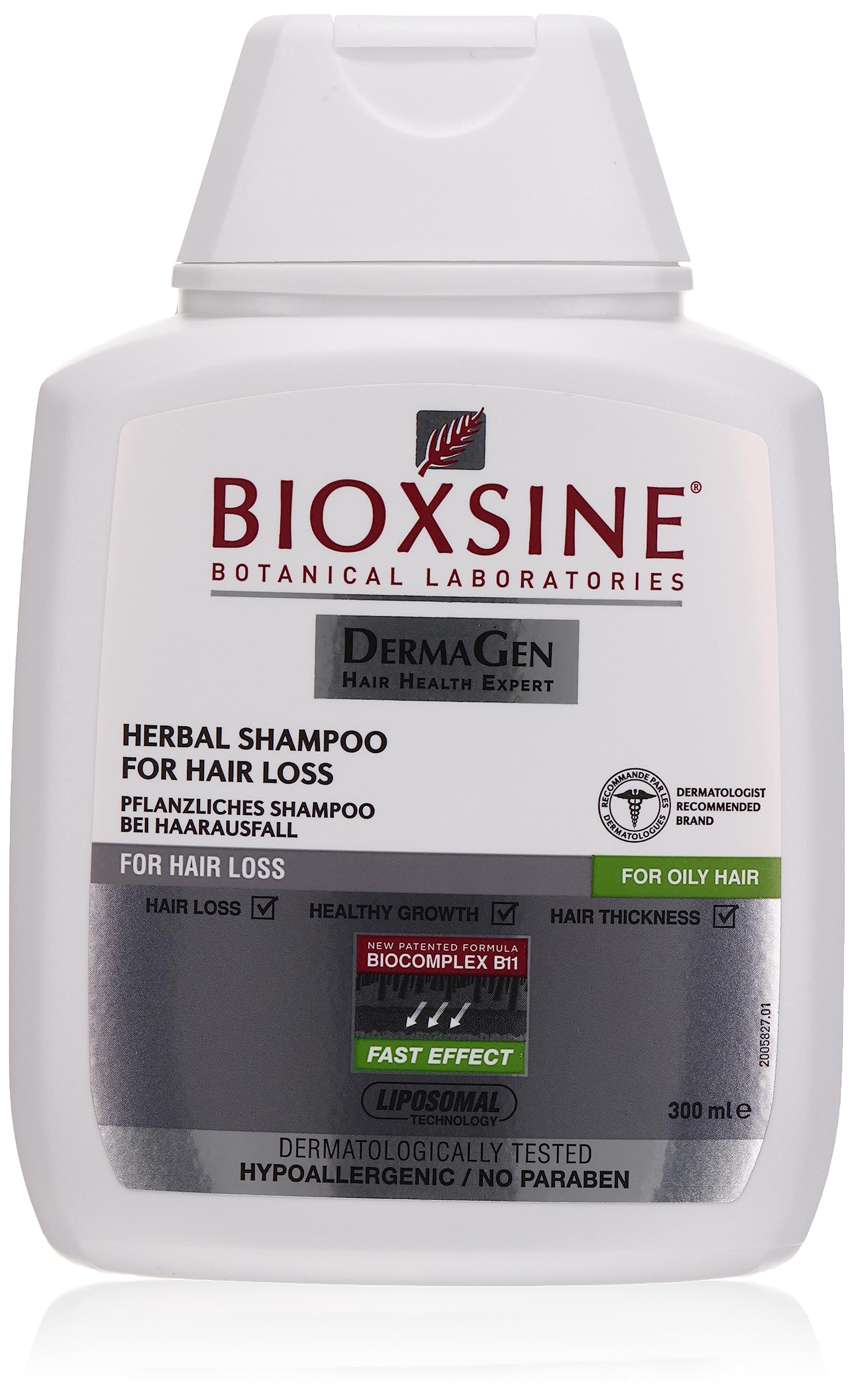 Bioxsine Herbal Shampoo for Hair Loss Treatment - Natural Hair Growth Shampoo for Women & Men with Normal to Dry Hair - 300ml Clinically Proven Formula | Stimulates Hair Growth & Reduces Thinning for Healthier Looking Hair