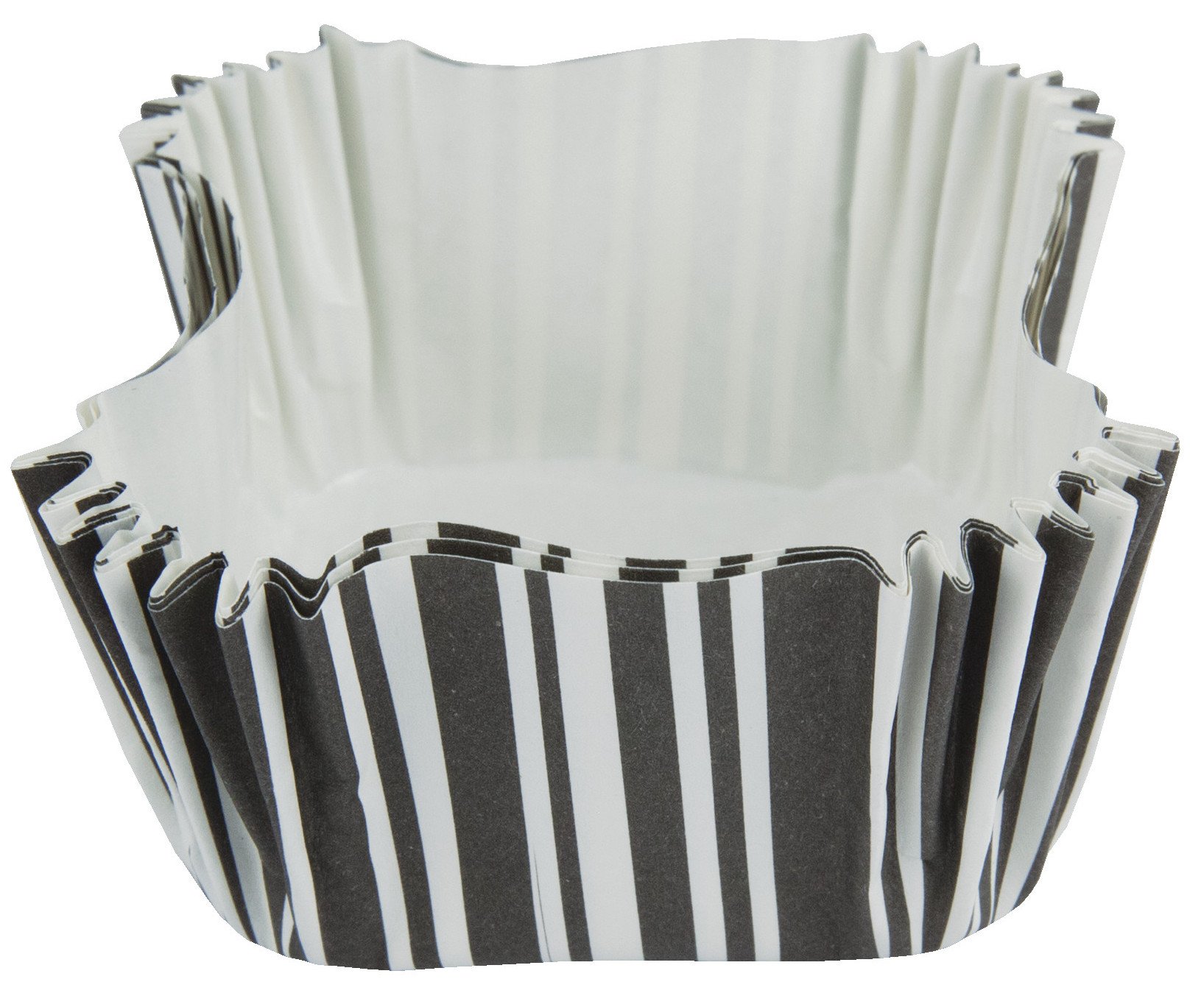 Creative Converting 12 Count Black Velvet Striped Square Baking Cups for Cupcakes, Muffins & Desserts - Perfect for Parties, Baking & Holiday Treats