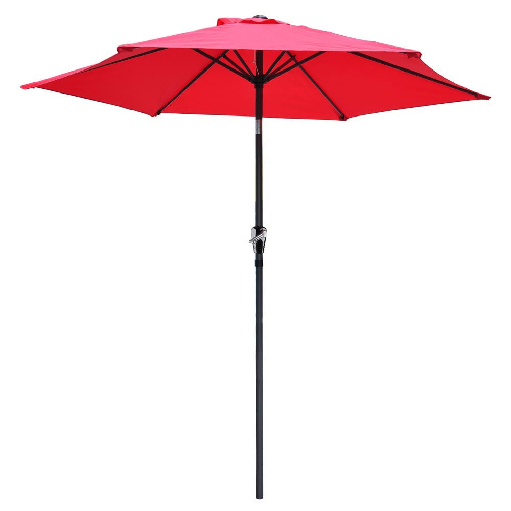 8ft 6 Rib Patio Table Umbrella for Outdoor Dining - Waterproof Cantilever Market Umbrella with Tilt Function for Backyard, Poolside & Restaurant Use