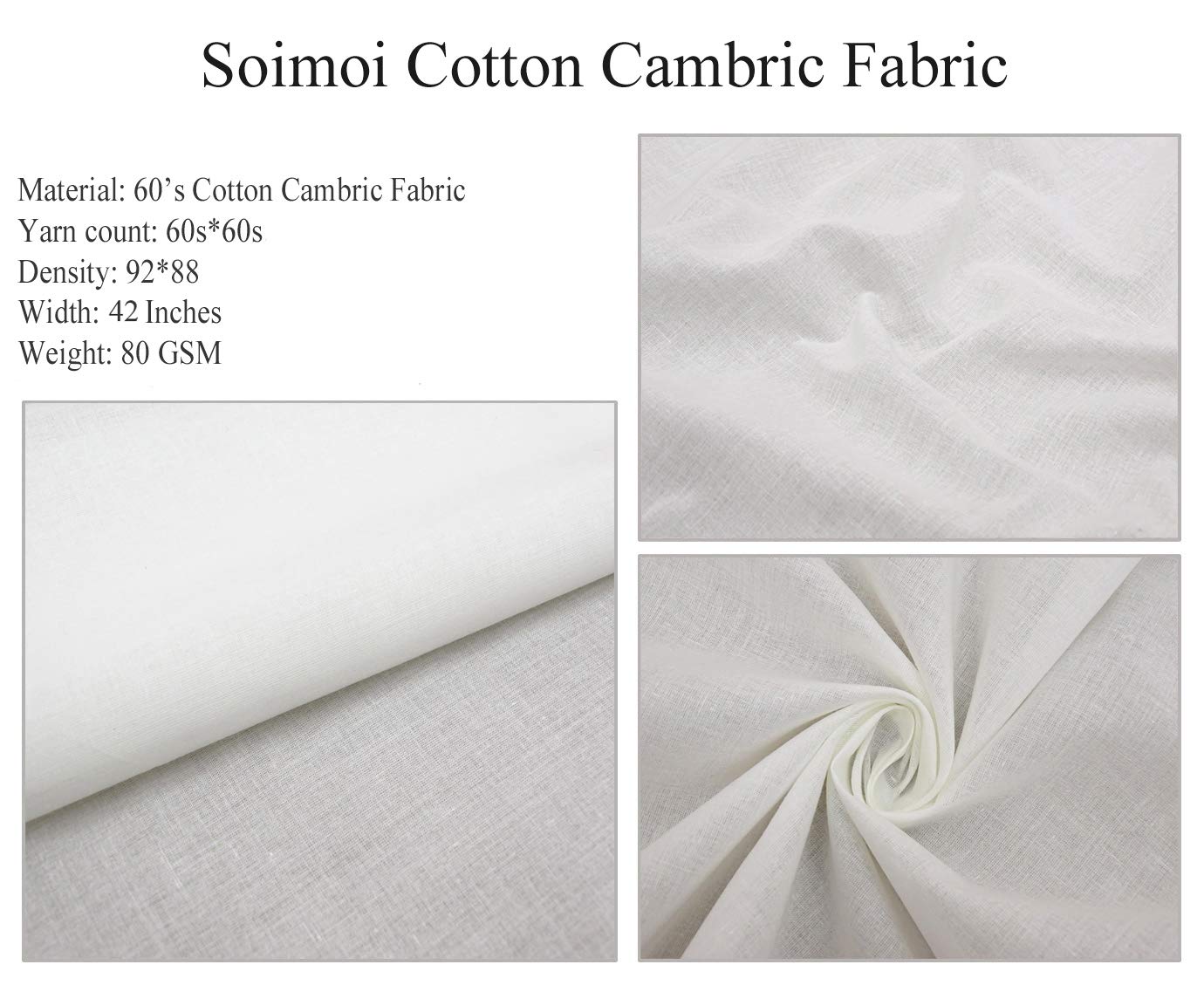 Soimoi Cotton Cambric Fabric - 42