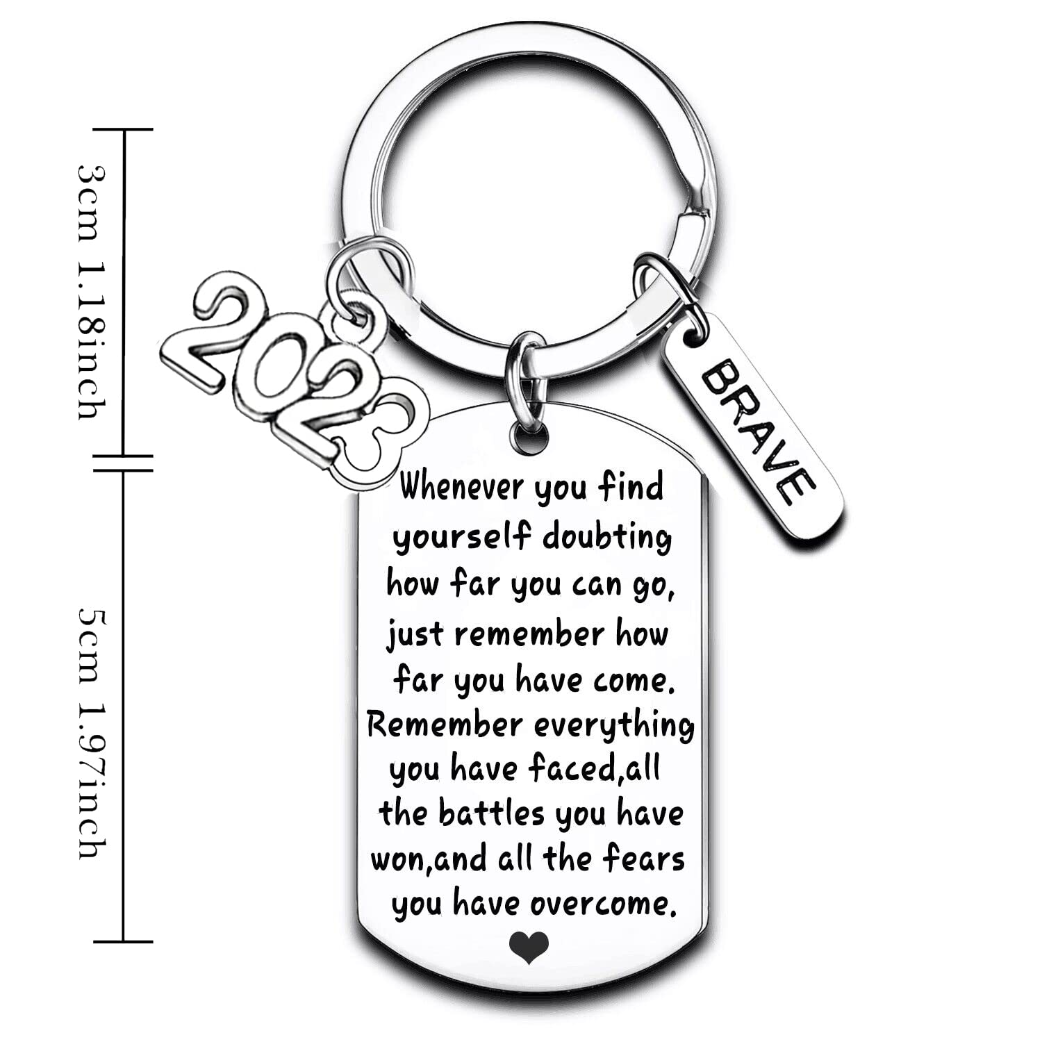 2023 Graduation Keychain for Women & Men - Inspirational Gift for Son, Daughter, Students - Personalized Senior Jewelry Present - Perfect for Graduation Ceremonies, School Events & Gift Giving