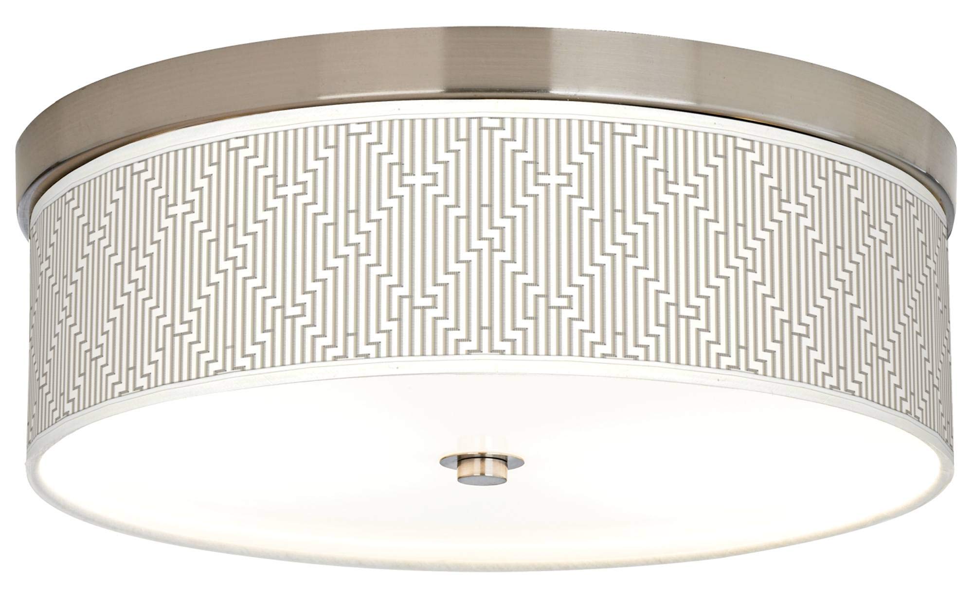 Energy Efficient Diamond Maze Giclee Ceiling Light with Printed Shade - Modern LED Lighting for Bedroom, Living Room & Dining Room