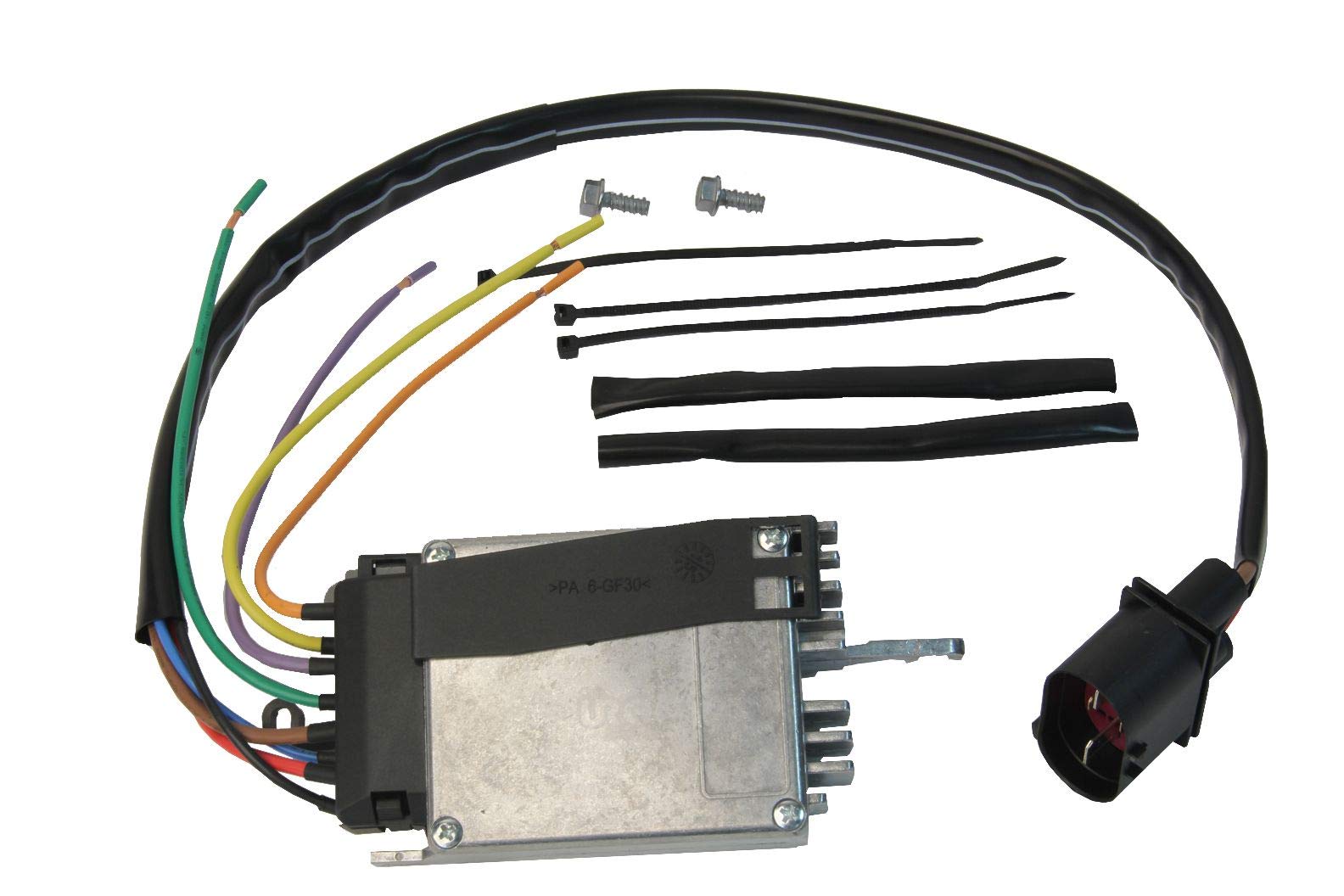URO Parts 8E0959501AG Auxiliary Fan Control Module - Compatible with Audi, VW - DIY Installation (Cut & Reuse Wires) - Perfect for Engine Cooling System Repairs & Performance Upgrades