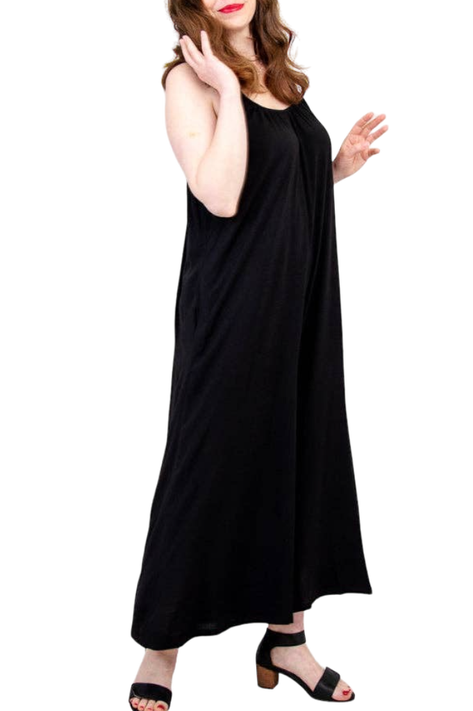 Joanna Black Linen Bamboo Jumpsuit for Women - Comfortable Summer Romper with Pockets - Perfect for Beach, Vacation & Casual Outings