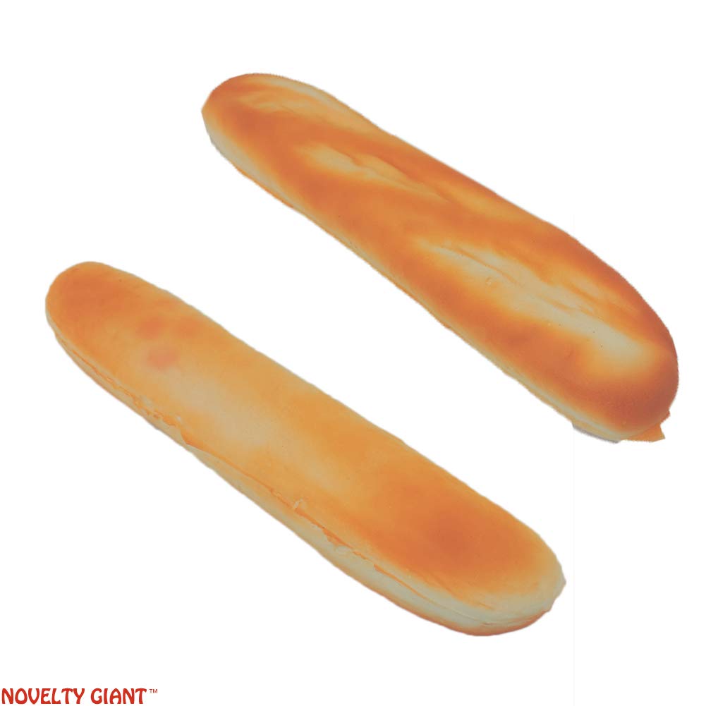Squeezable Foam Bread - Fake French Baguette Loaf (2 Pack) - Perfect for Pranks, Home Decor, and Photography Props