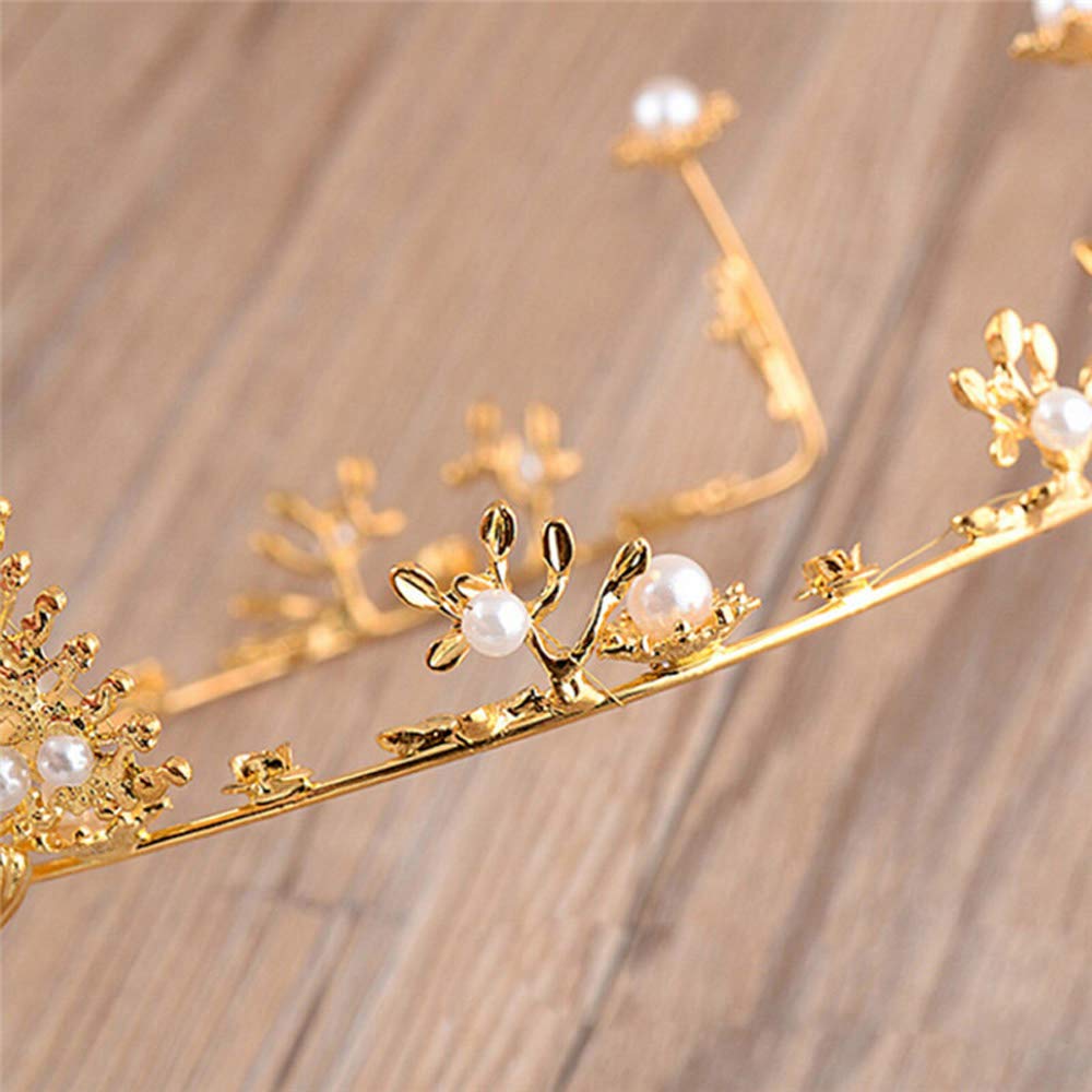 Elegant Gold Princess Crown Tiara for Women - Swan Bride Headdress for Wedding, Birthday, Prom & Party - Perfect for Cake Toppers & Special Occasions