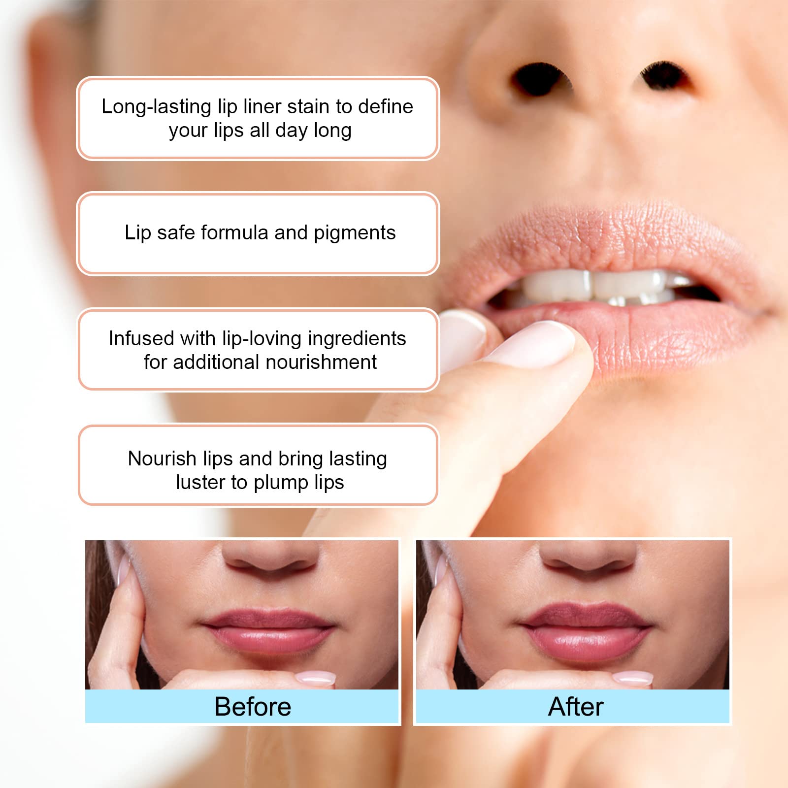 Peel Off Lip Liner - Clear Moisturizing Crystal Stone Nourishing Lip Oil | Waterproof Long-Lasting Lip Stain for All Skin Types | Hydrating Makeup Butter 5ml | Perfect for Daily Wear, Special Occasions & Makeup Looks
