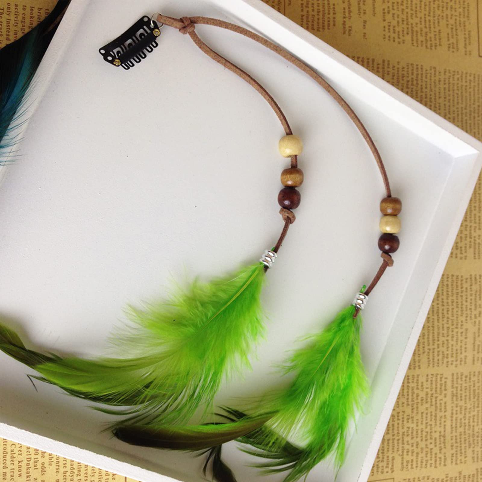 6 Pcs Feather Hair Clips for Women - Boho Indian Hippie Headpiece with Tassels, Hairpins & Barrettes for Cosplay, Birthday Party & Festival Accessories | Perfect for Weddings, Music Festivals & Bohemian Styling