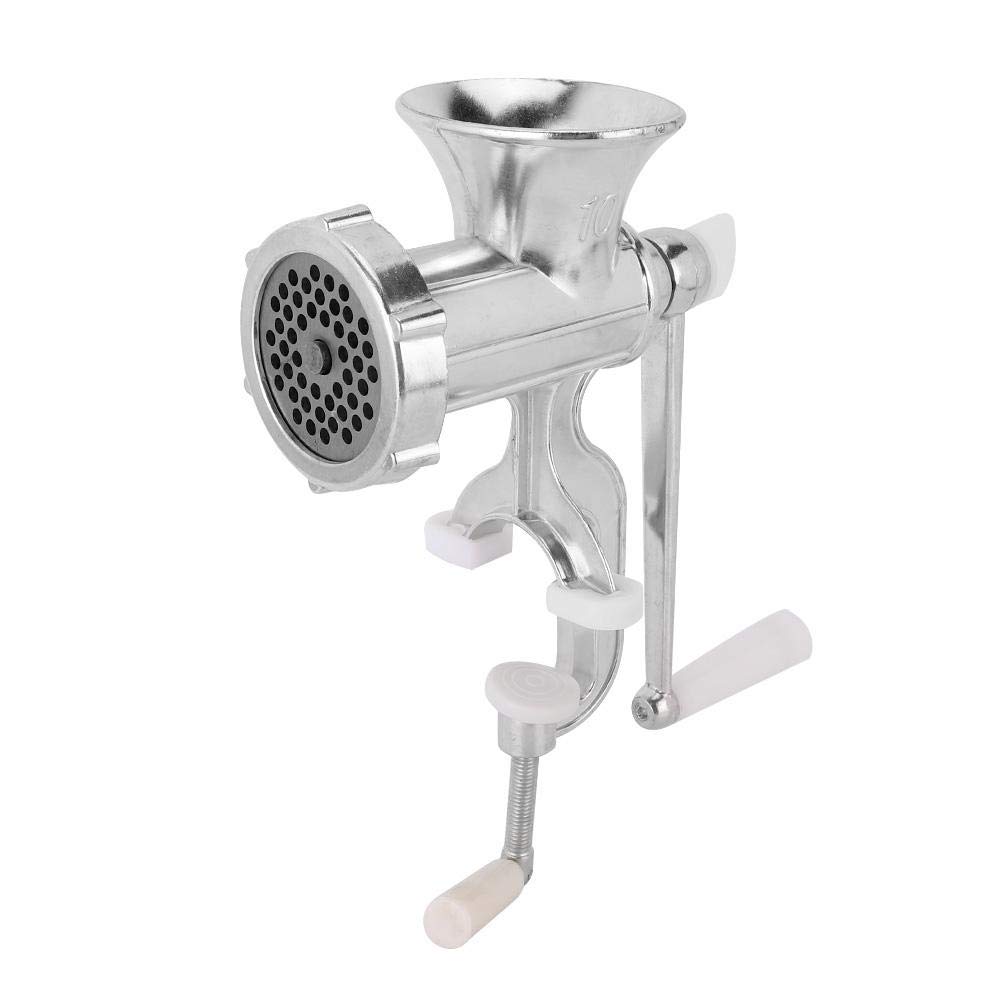 Manual Meat Grinder for Home Use - Durable Hand Crank Meat & Vegetable Mincer with Replacement Parts - Essential Kitchen Tool for Sausage Making, Burger Prep & Food Processing