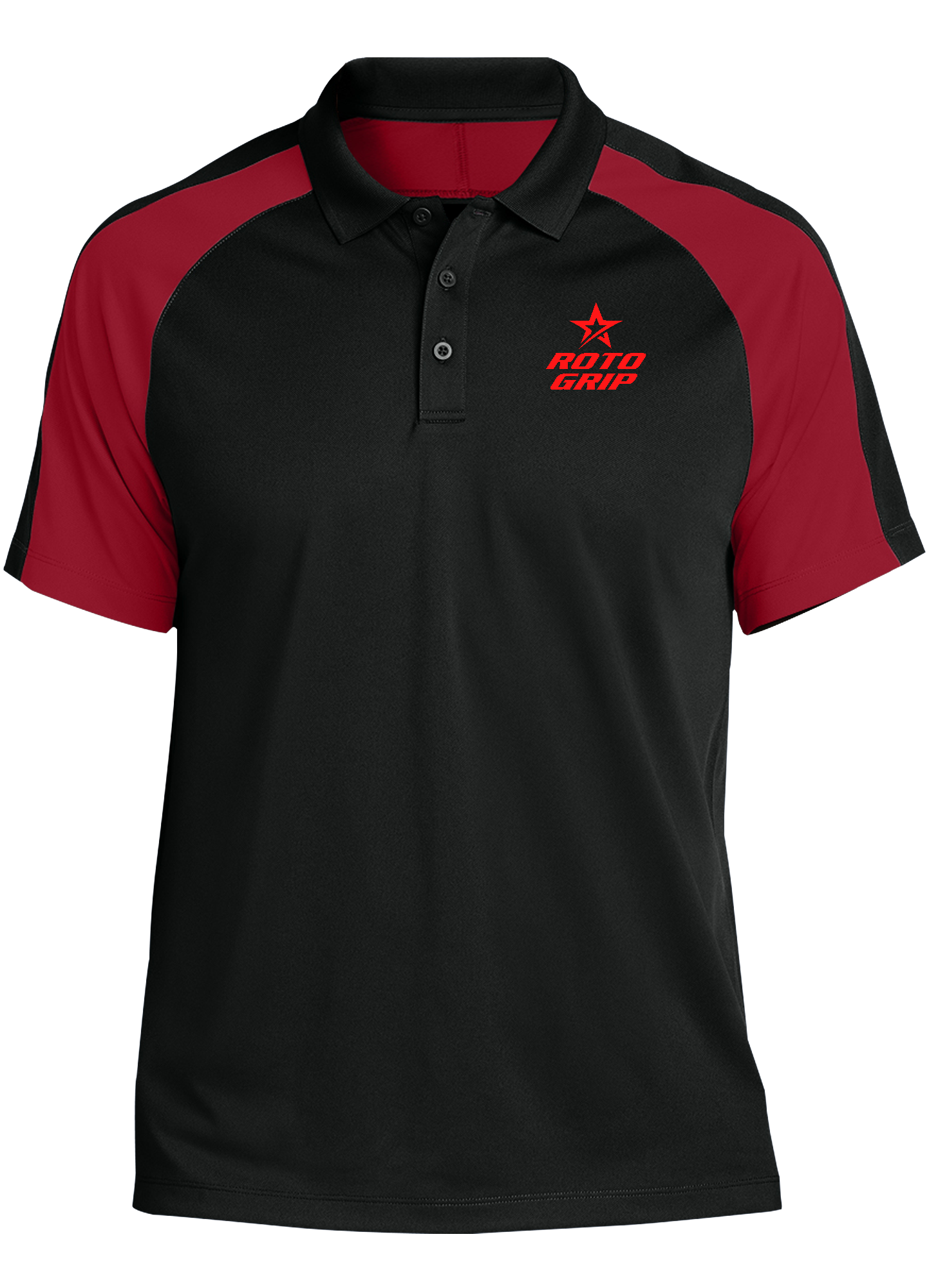 Roto Grip Tournament Polo Shirt - Black/Red Bowling Apparel for Men & Women - Perfect for Bowling Leagues and Tournaments