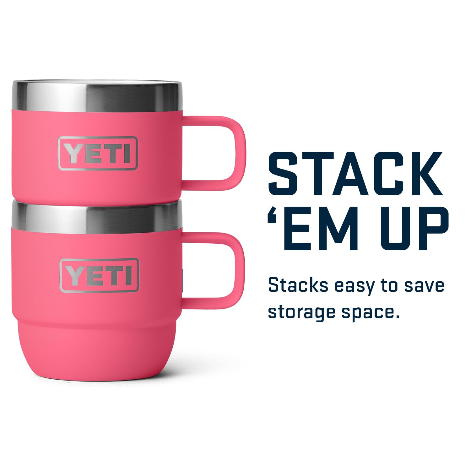 YETI Rambler 6 oz Stackable Stainless Steel Vacuum Insulated Coffee Mug - 2 Pack for Espresso & Hot Drinks - Perfect for Camping, Office & Travel Use