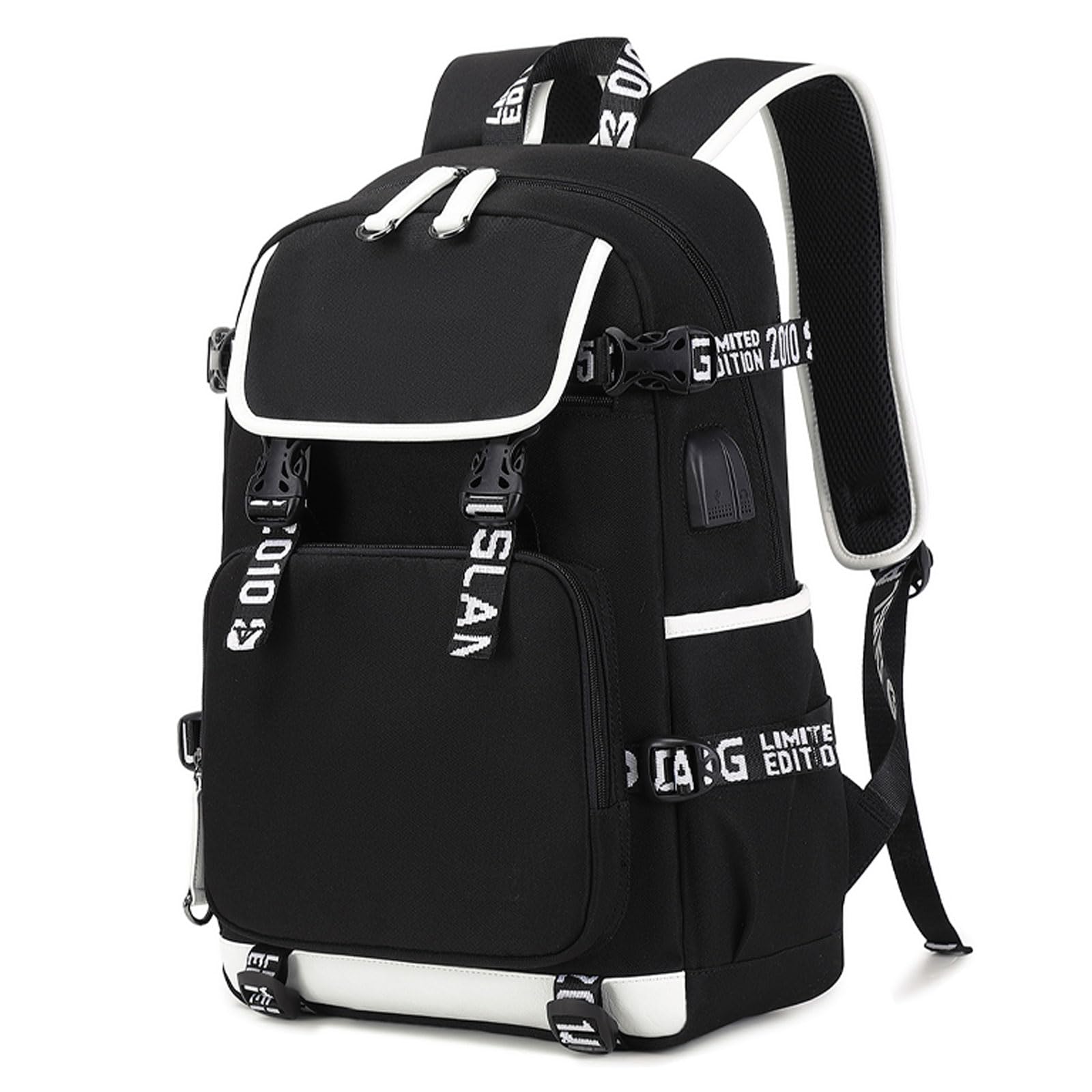 Large Capacity Waterproof Kids Backpack with USB Charging Port - Durable School Backpack for Girls (Black) | Perfect for School, Travel & Daily Use