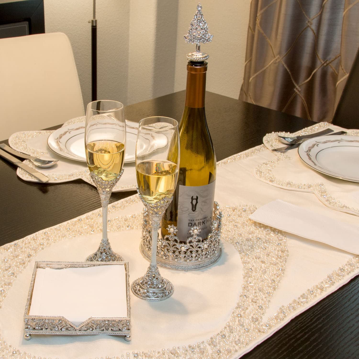 Olivia Riegel Windsor Silver Cocktail Napkin Holder - Elegant Table Decor for Parties, Weddings & Home Bar Accessories - Perfect for Hosting, Entertaining & Gift Giving