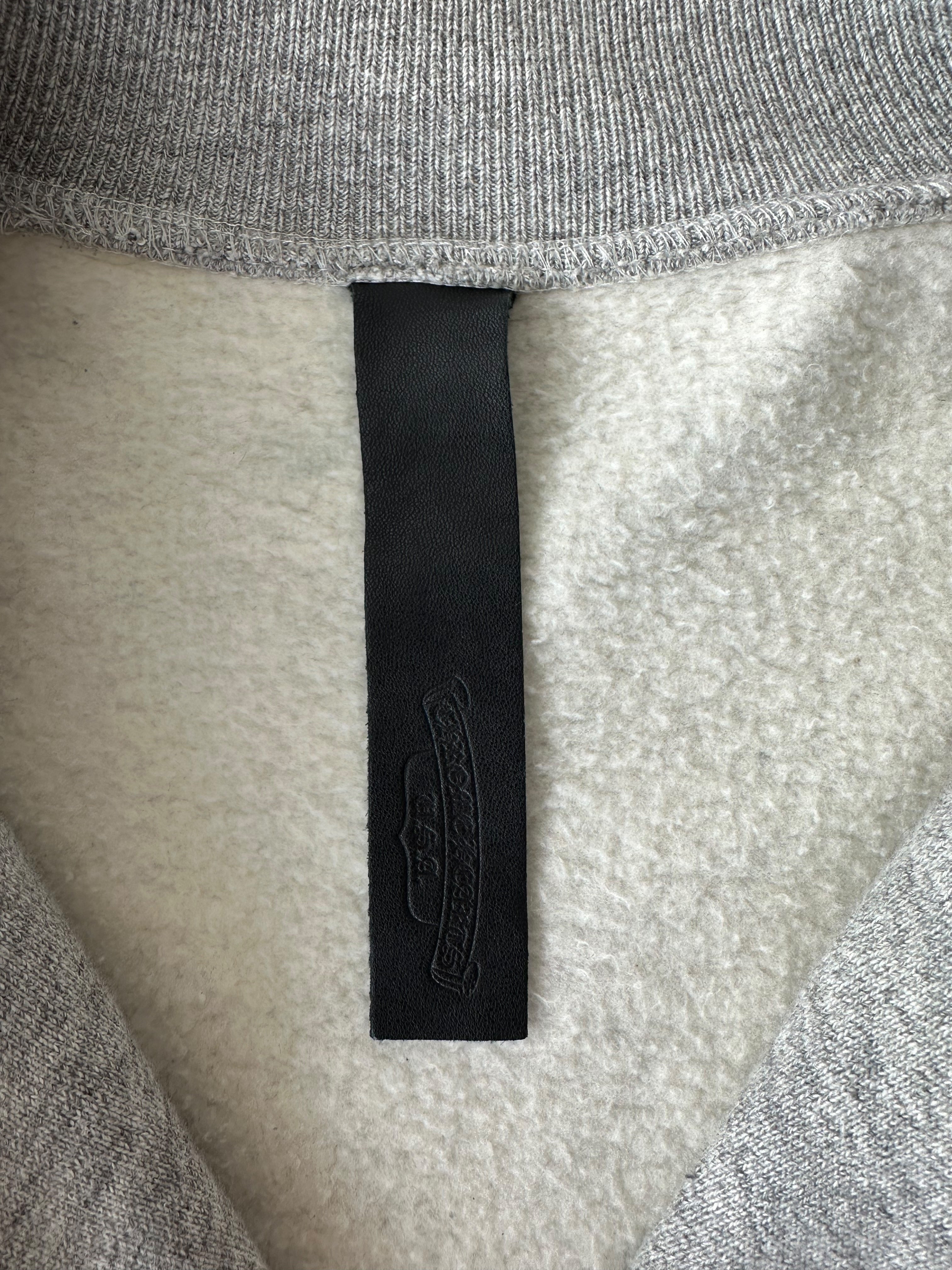 Chrome Hearts Grey & Black Leather Varsity Jacket - Stylish Men's Fashion Outerwear for Casual Wear & Street Style