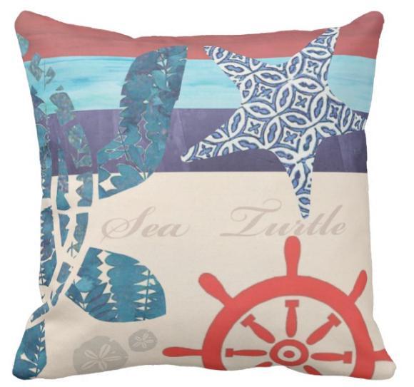 Into The Blue Sea Turtle Pillow Cover Set - Ocean Themed Decorative Throw Pillow Covers for Living Room, Bedroom, or Beach House Decor