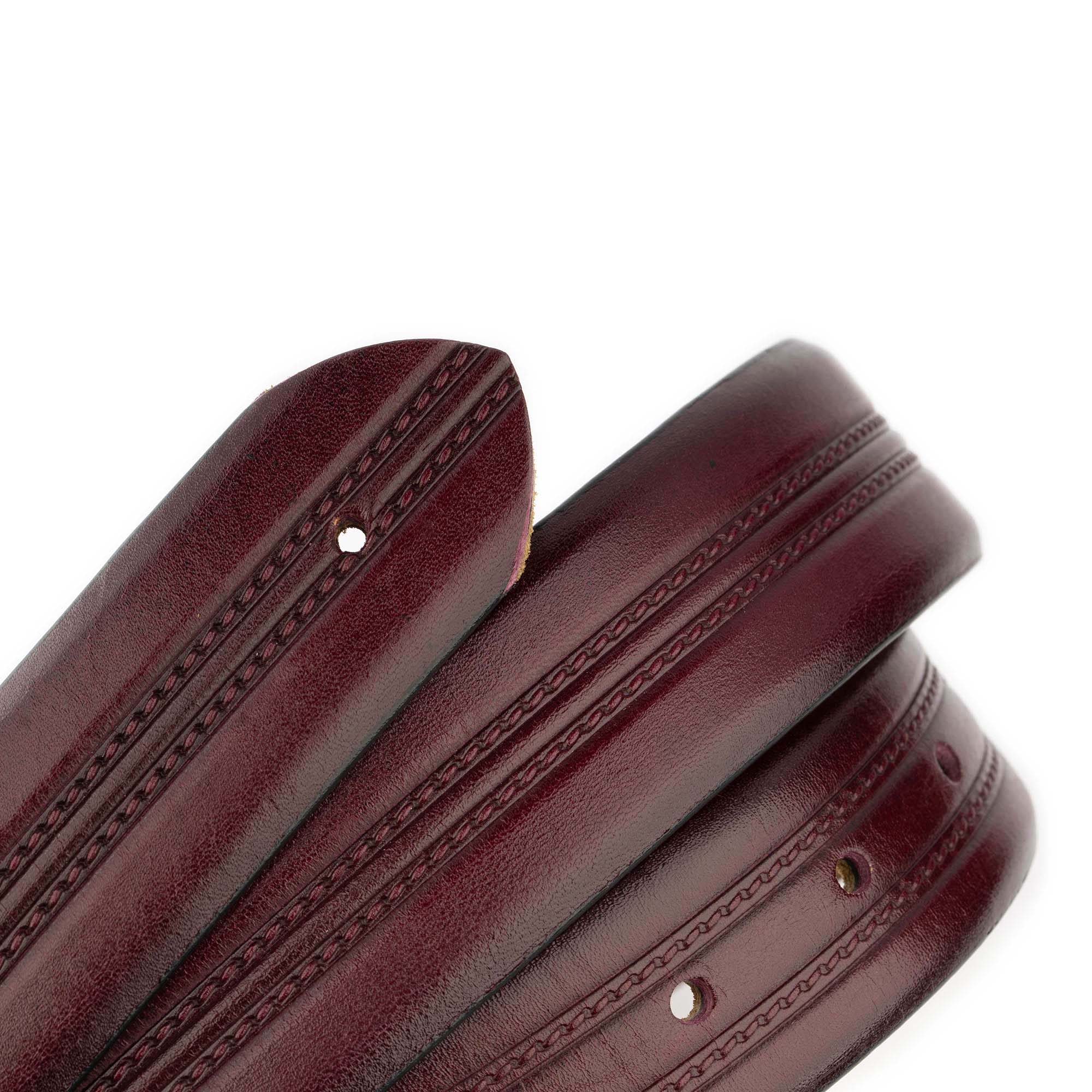 Luxury Burgundy Leather Belt Straps for Cartier Designer Buckles - Perfect for Formal Wear & Business Attire
