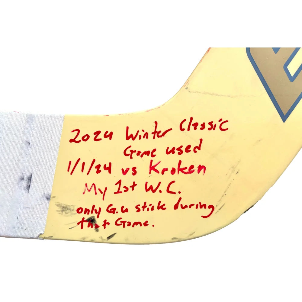 Logan Thompson Autographed 2024 Winter Classic Game Used Hockey Stick - Vegas Golden Knights vs Seattle Kraken - Collectible Memorabilia for NHL Fans & Sports Enthusiasts
