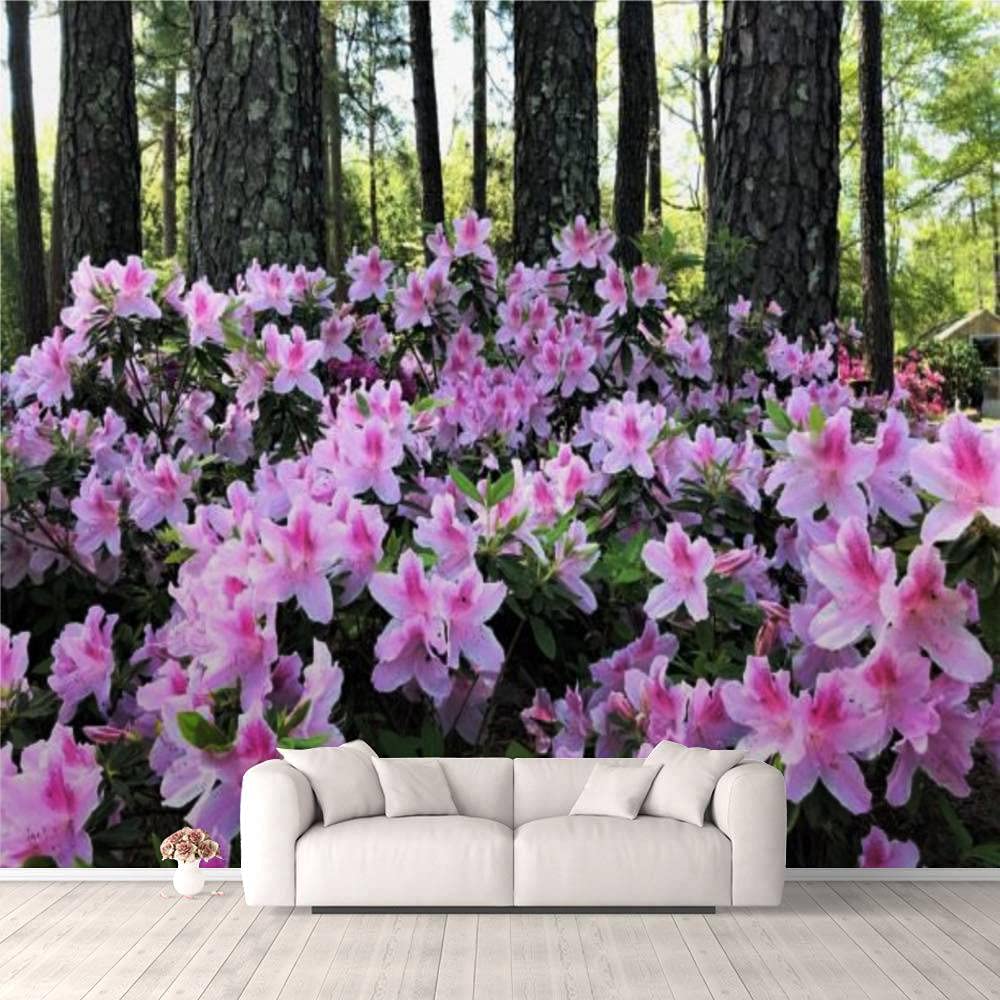 Azalea Flower Blooming in The Garden Self-Adhesive Wallpaper - Peel and Stick Wall Mural for Bedroom, Living Room, Dorm Decor - Easy DIY Wall & Ceiling Sticker for Wardrobe, Home Renovation