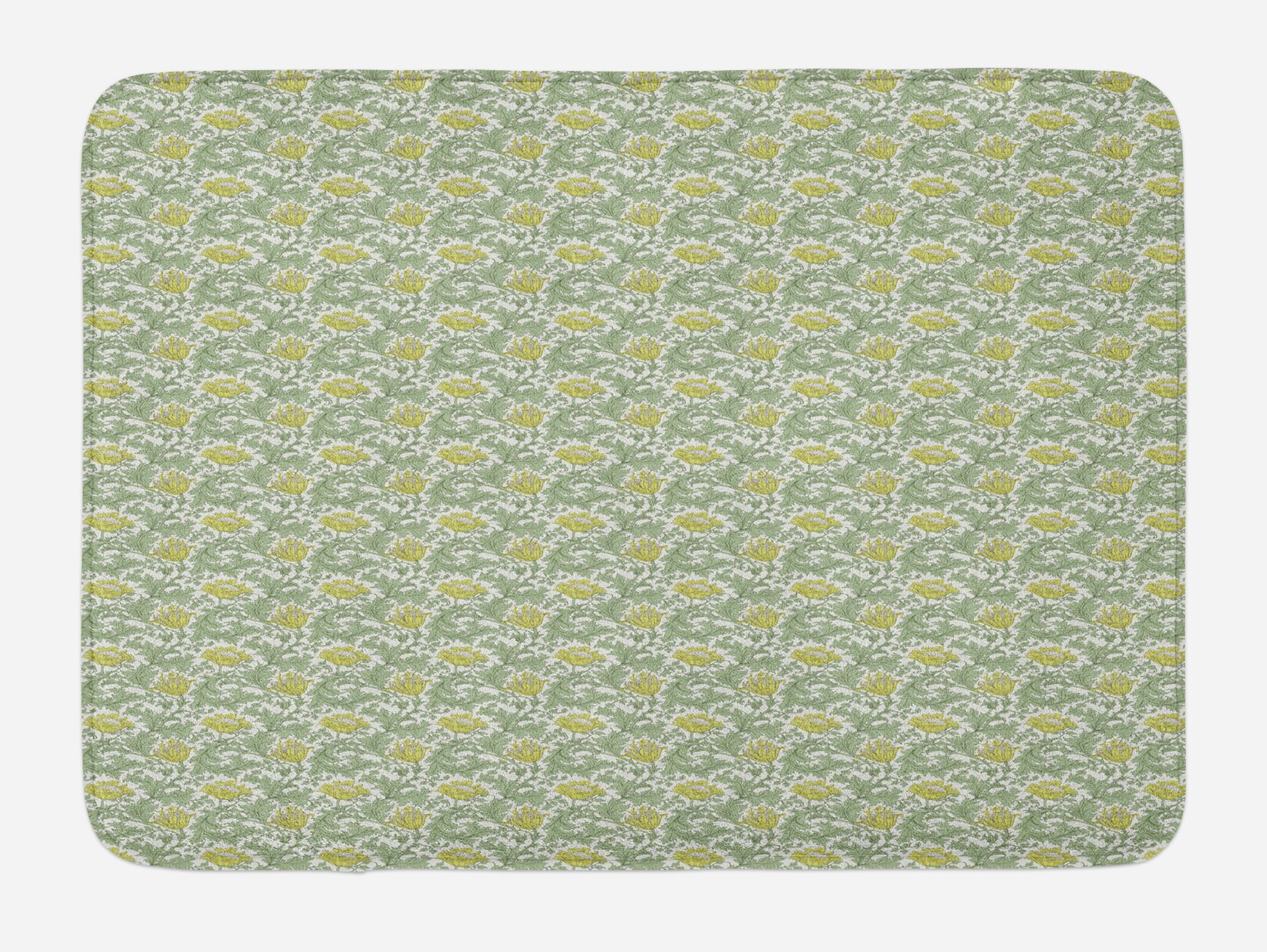 Ambesonne Floral Bath Mat - Non-Slip Plush Bathroom Rug with Victorian Foliage Design, 30.2