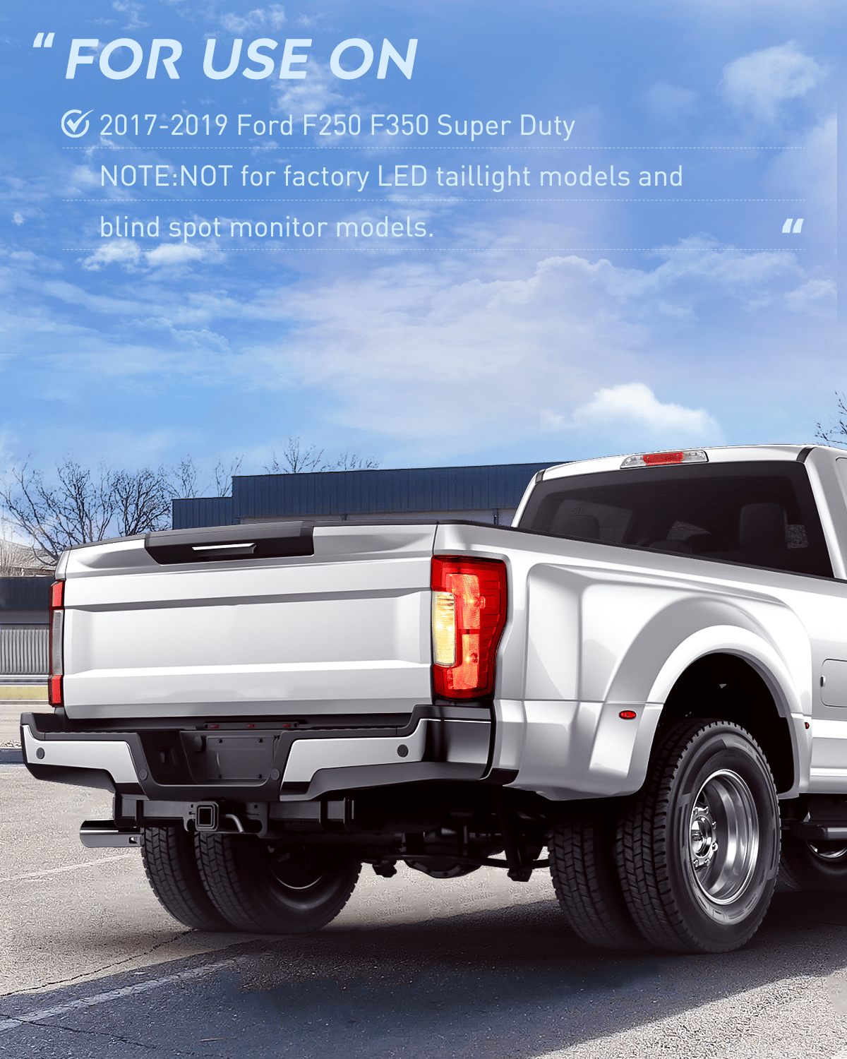 2017-2019 Ford F250 F350 Super Duty Replacement Taillight Assembly - Driver Side Red Lens OE Style | Perfect for Truck Lighting Upgrades & Nighttime Safety