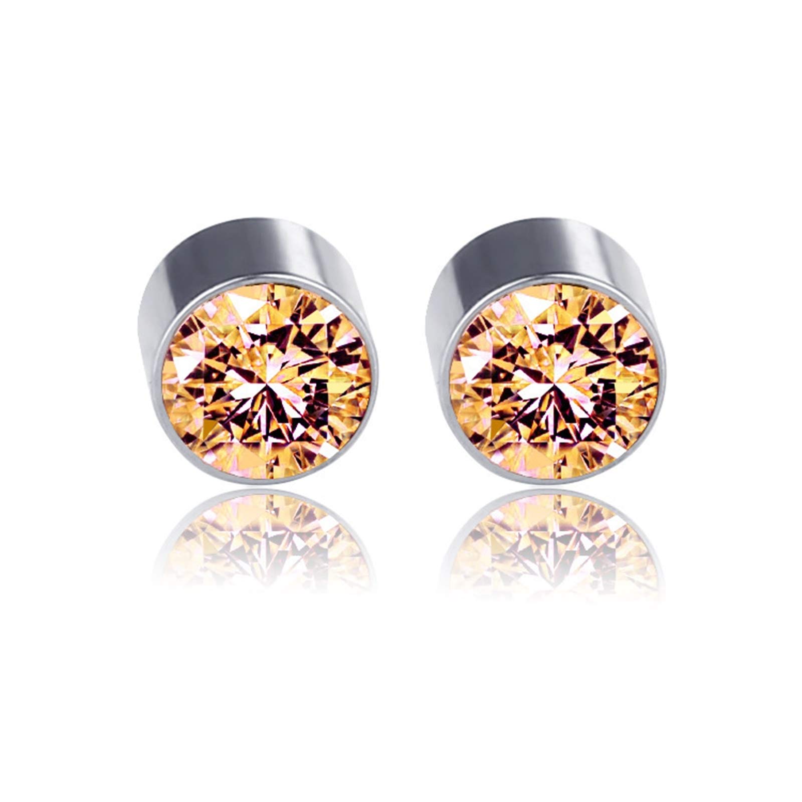 Stunning Cubic Zirconia Stud Earrings for Women & Men - Hypoallergenic Stainless Steel Round Earrings - Perfect for Everyday Wear, Date Nights & Special Occasions