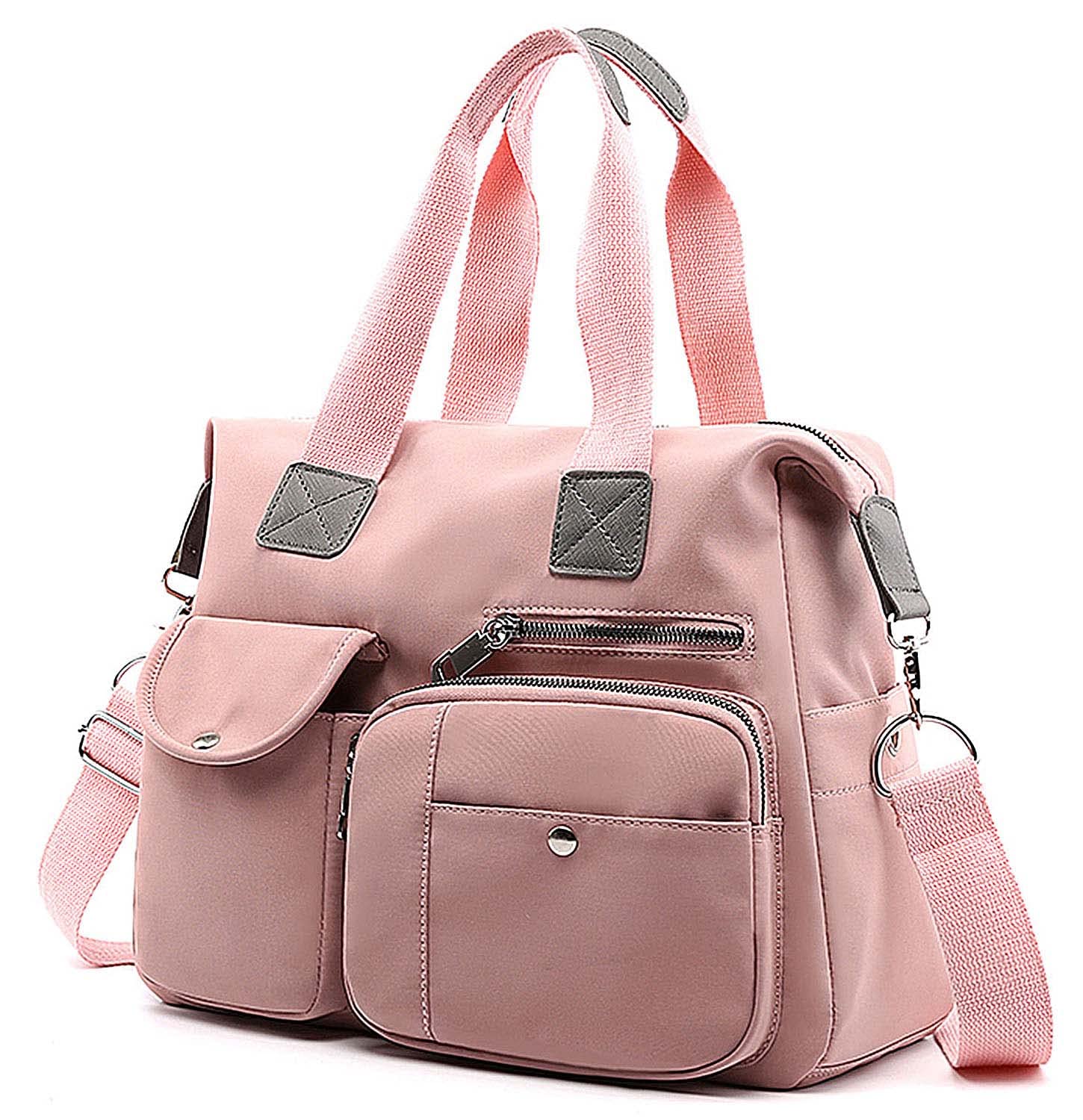 Women's Waterproof Nylon Utility Tote Bag - Multi-Pocket Shoulder Purse for Work, Nurse & Teacher | Durable Work Tote for Professionals, Commuting & Daily Essentials