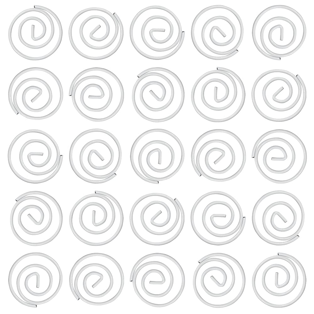 JAM PAPER Circular Paper Clips - Round Binder Clips for Office & School - White (50 Pack) - Perfect for Organizing Documents, Photos & Craft Projects