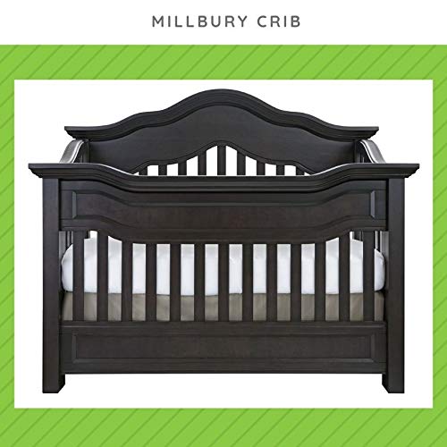 Full-Size Crib Conversion Kit Bed Rails for Baby Appleseed & Eco-Chic Cribs – Slate Gray (Option 1) | Safe Toddler Bed Transition | Nursery & Kids Room Upgrade