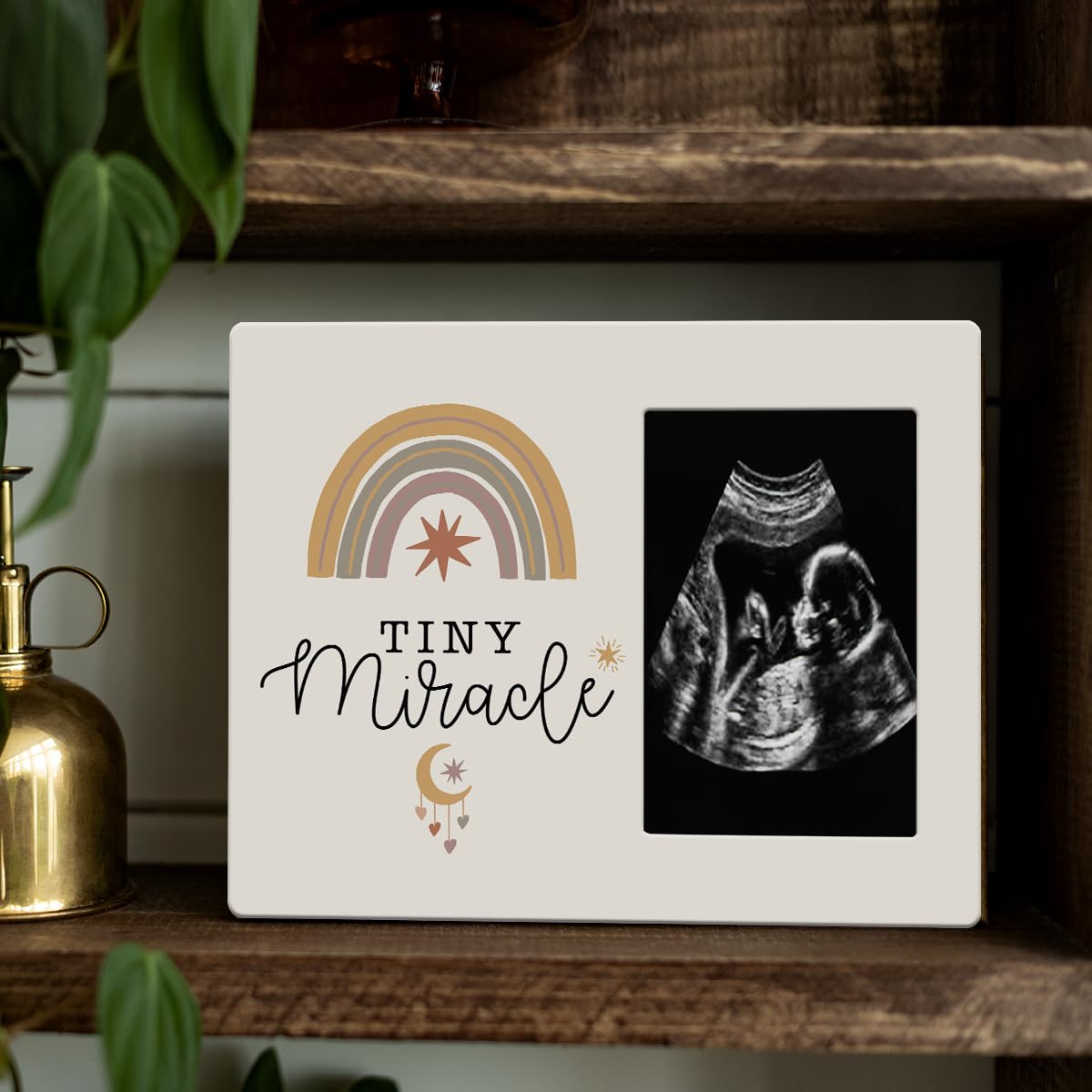 IAXIC Rainbow Pregnancy Announcement Picture Frame - Ultrasound Keepsake Gift for First Time Moms, Expecting Parents & Grandparents - Perfect for Baby Showers, Gender Reveals & Nursery Decor